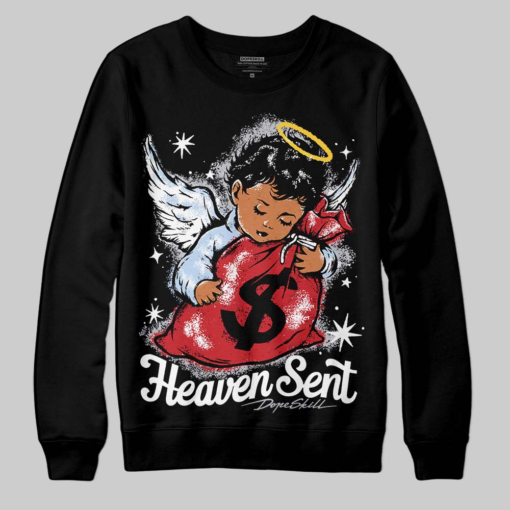 Black Metallic Reimagined 5s superstreetwear Sweatshirt Heaven Sent Graphic