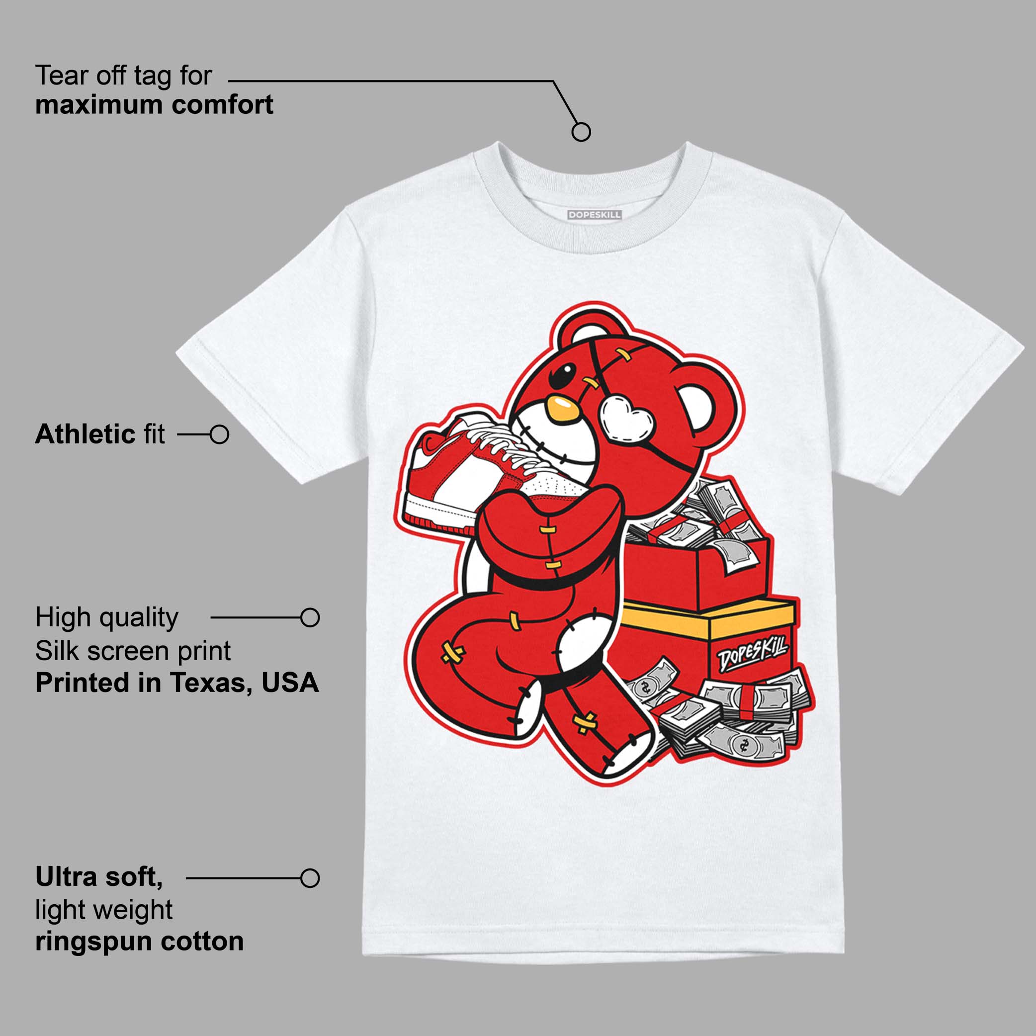 Dunk Low Gym Red superstreetwear T-Shirt Bear Steals Sneaker Graphic