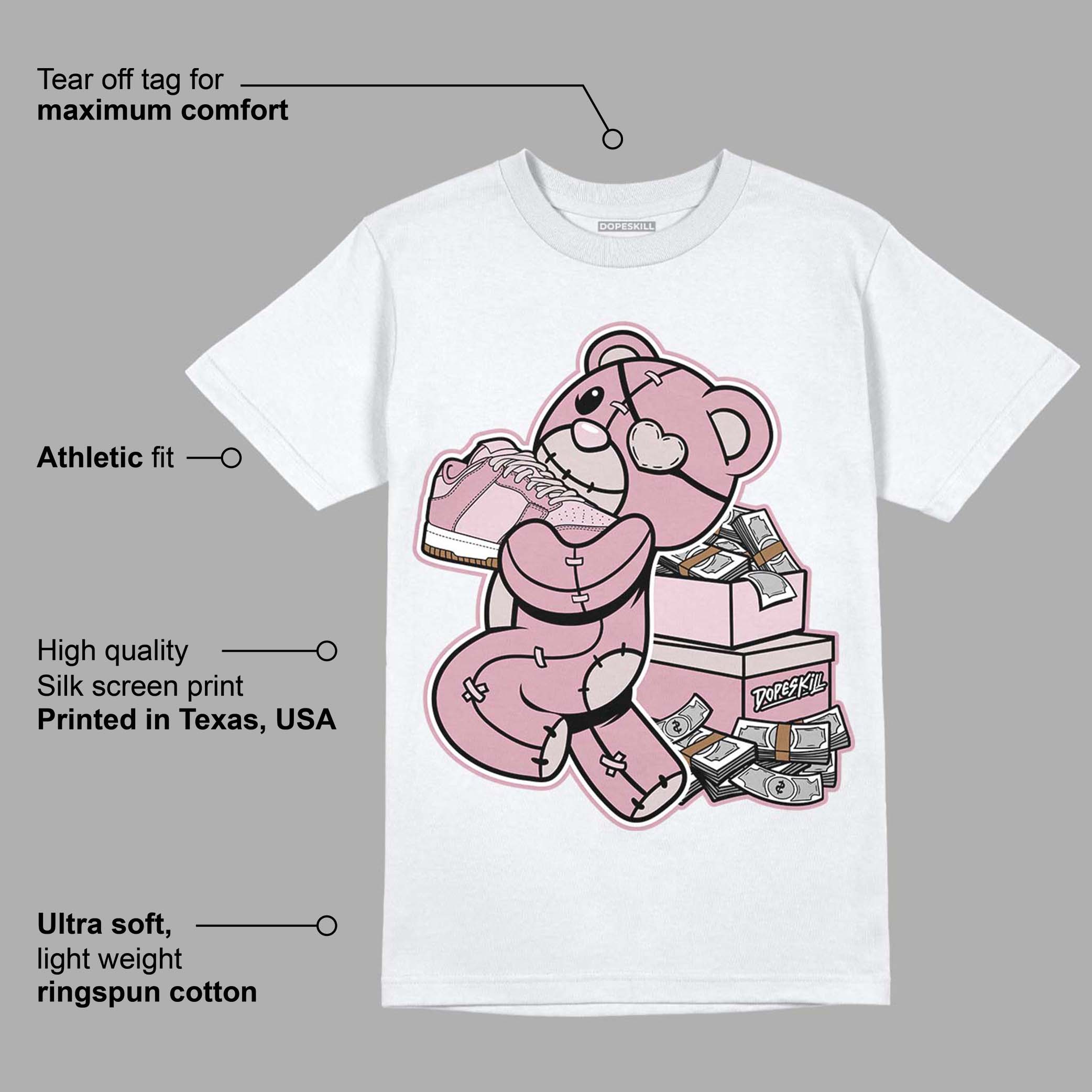 Dunk Low Teddy Bear Pink superstreetwear T-Shirt Bear Steals Sneaker Graphic