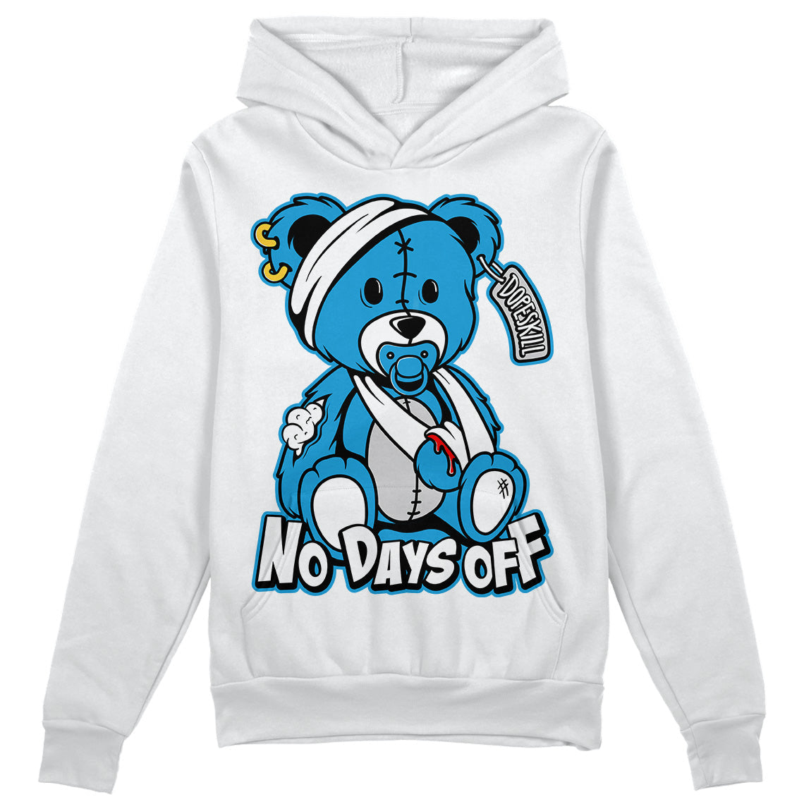Military Blue 4s superstreetwear Hoodie Sweatshirt Hurt Bear Graphic