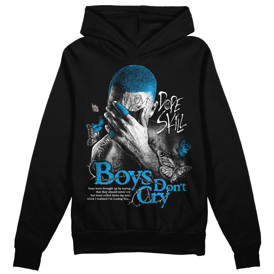 Military Blue 4s superstreetwear Hoodie Sweatshirt Boys Don't Cry Graphic
