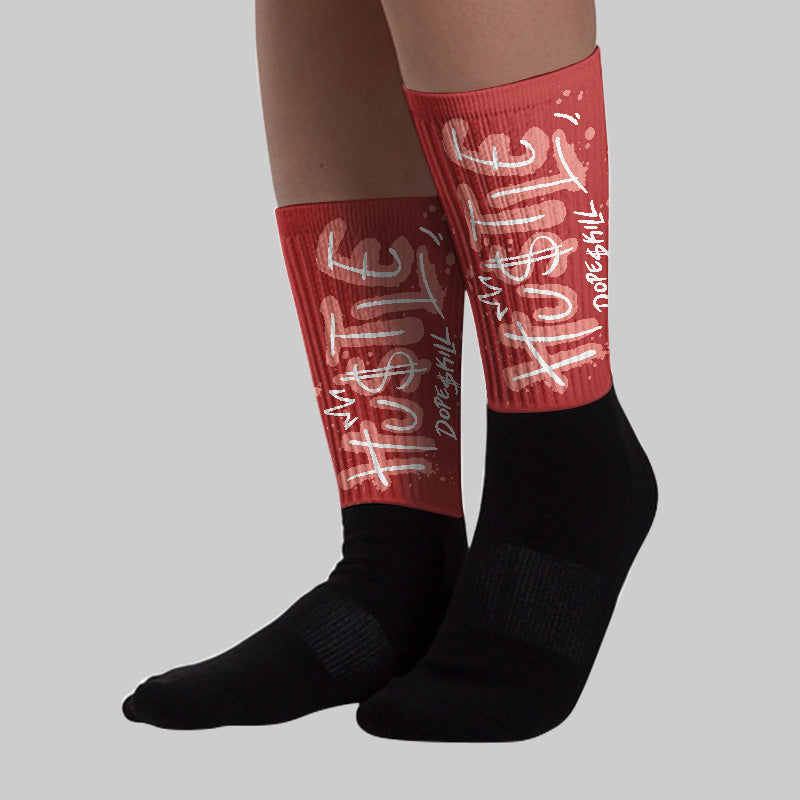Dune Red 13s superstreetwear Sublimated Socks Hustle Graphic