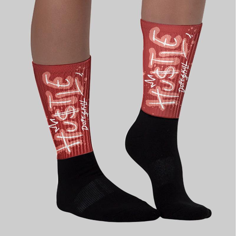 Dune Red 13s superstreetwear Sublimated Socks Hustle Graphic