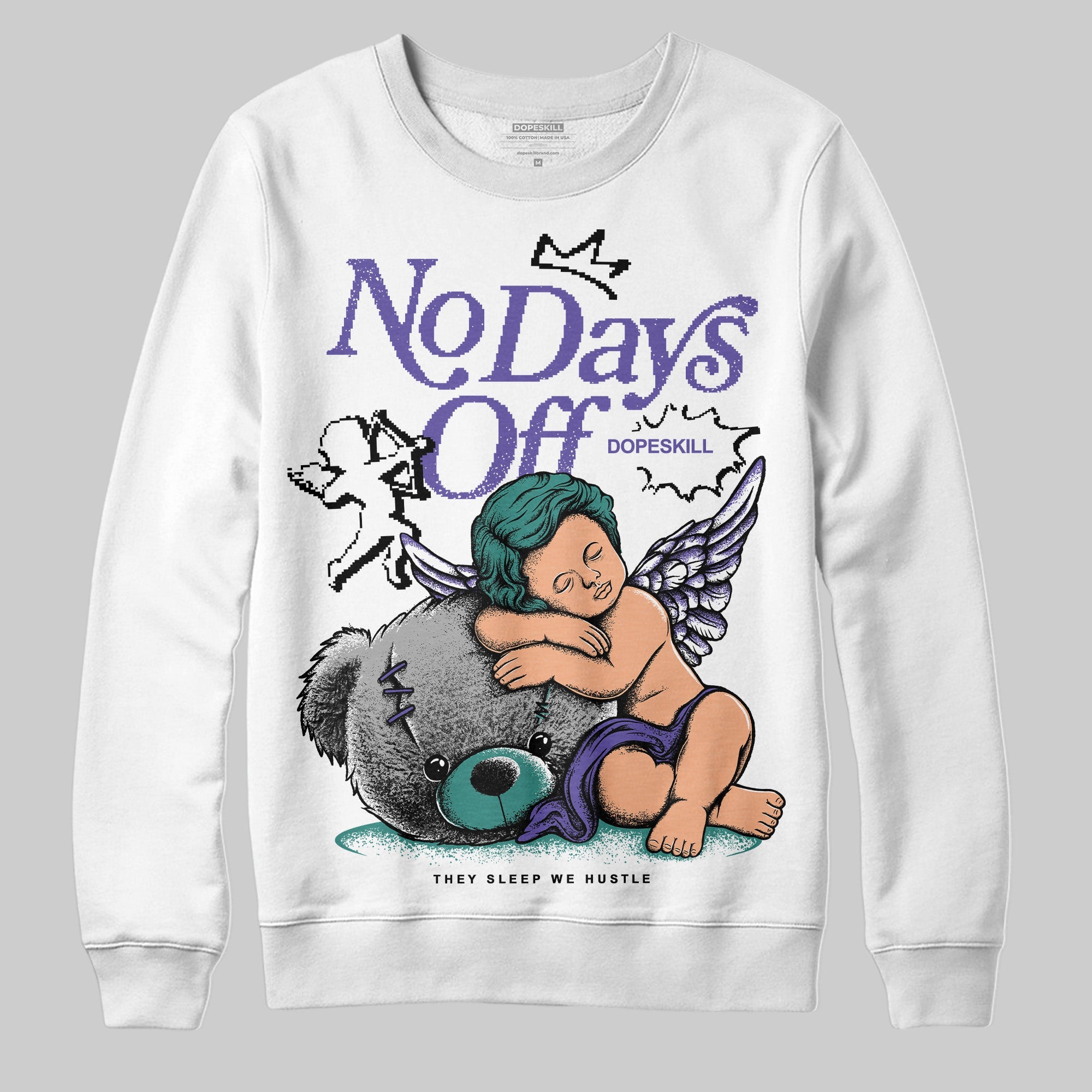 Grape 5s superstreetwear Sweatshirt New No Days Off Graphic