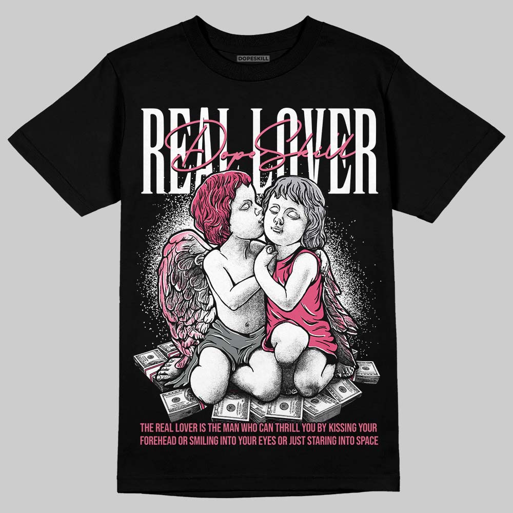 White Fluo Pink superstreetwear T-Shirt Real Lover Graphic