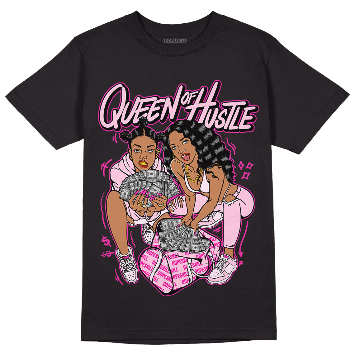 Triple Pink Dunk Low superstreetwear T-Shirt Queen Of Hustle Graphic