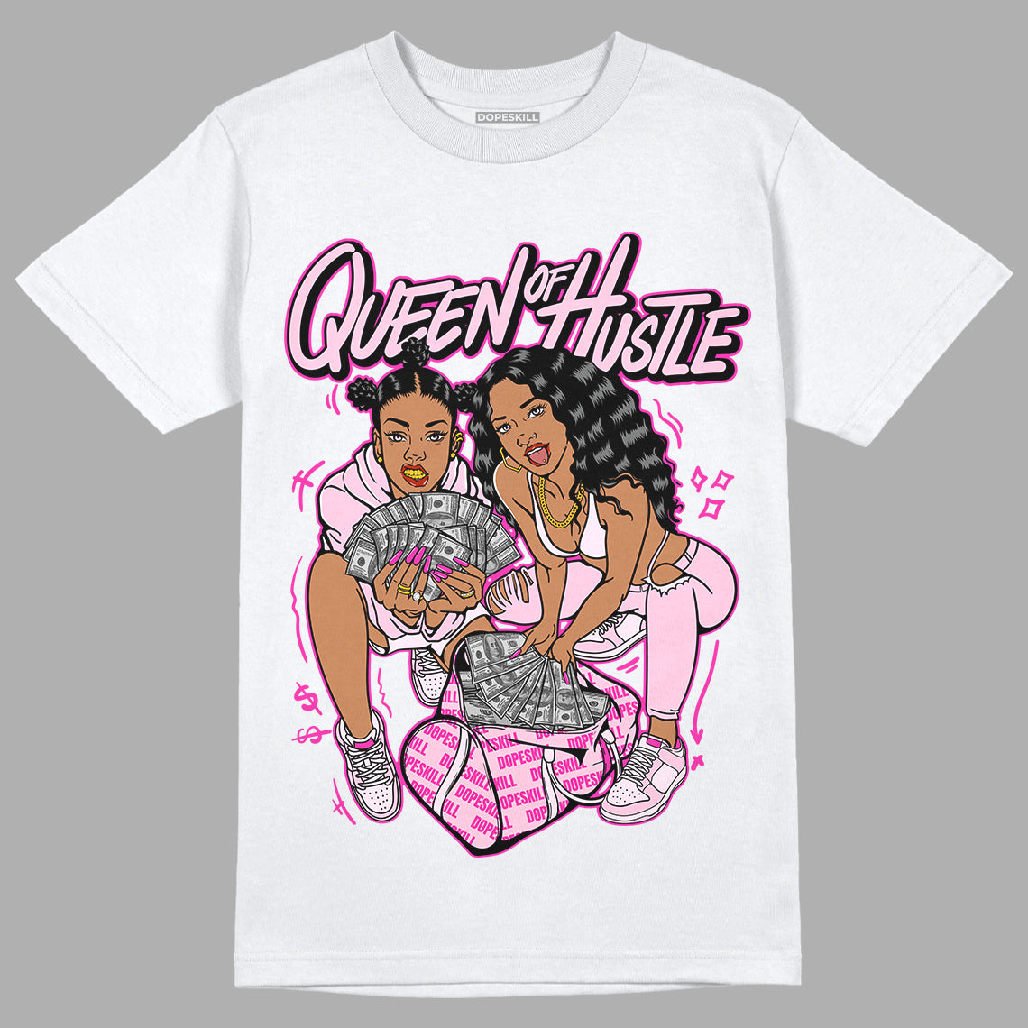 Triple Pink Dunk Low superstreetwear T-Shirt Queen Of Hustle Graphic