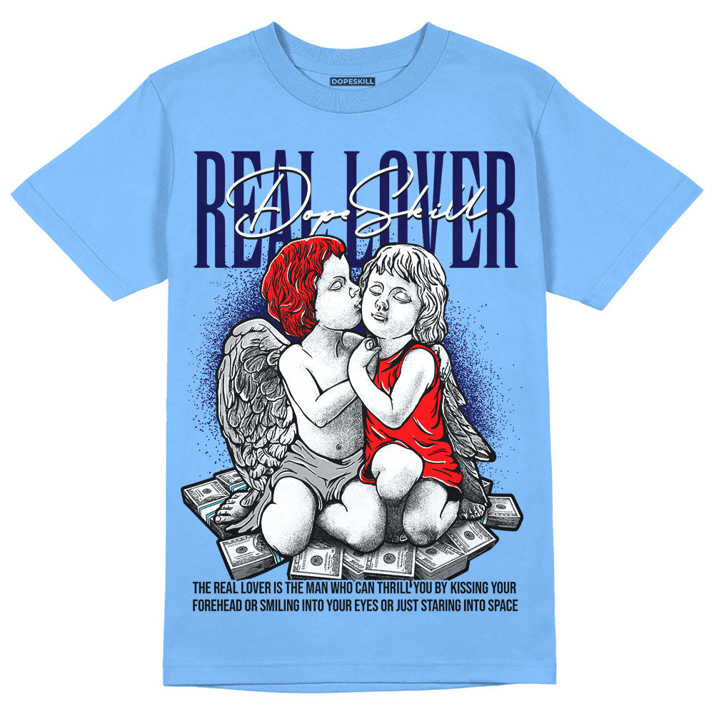 Powder Blue 9s superstreetwear Sky Blue T-shirt Real Lover Graphic