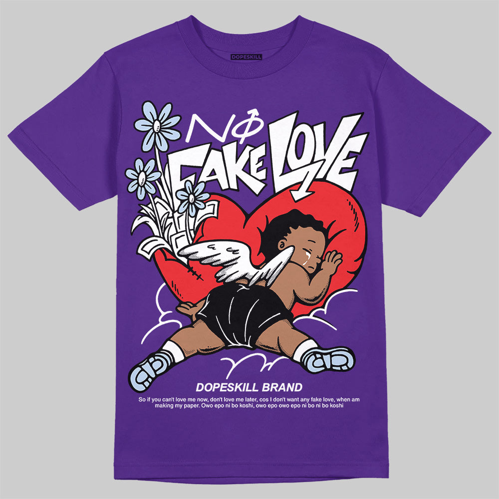 Grape 5s superstreetwear T-Shirt No Fake Love Graphic
