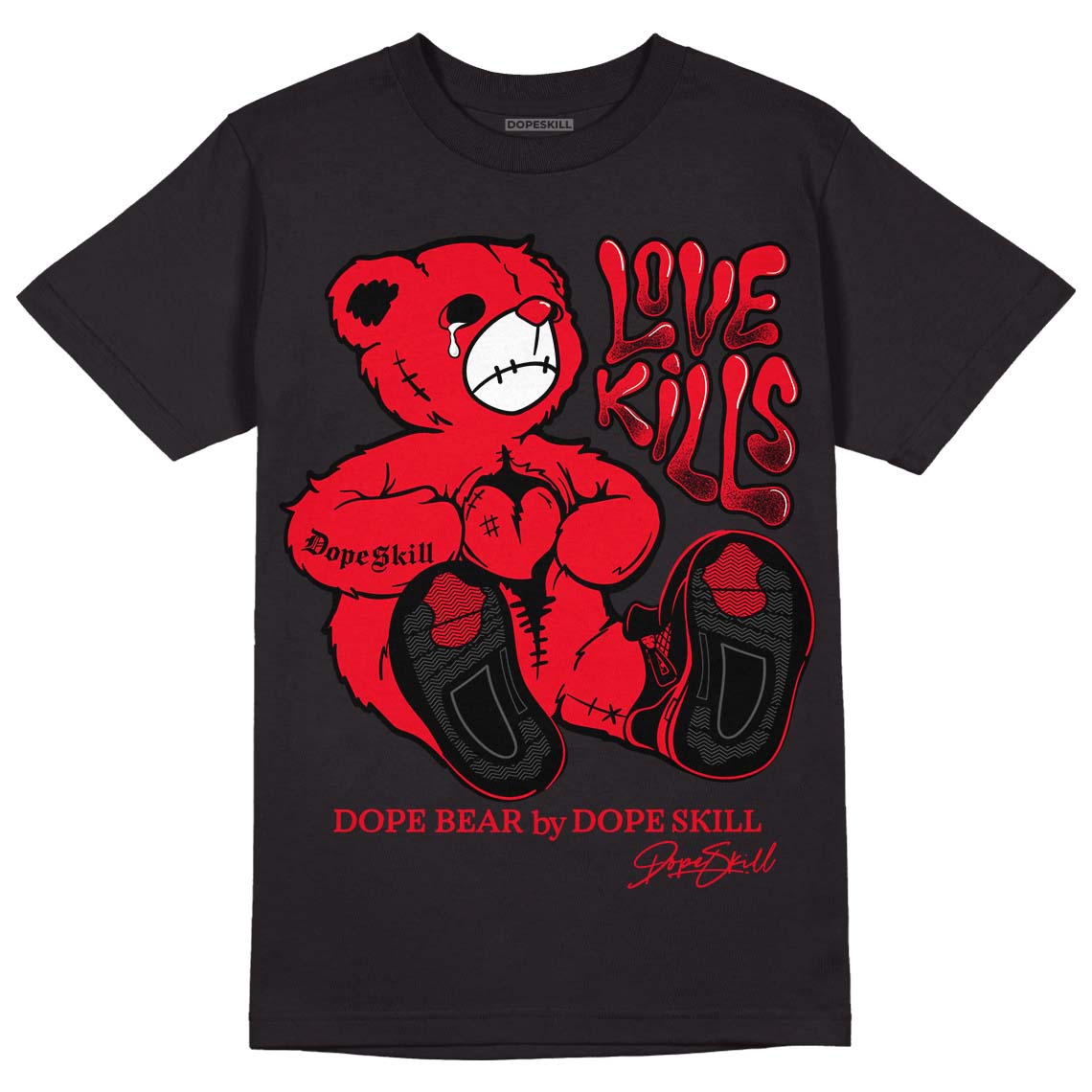 Red Thunder 4s superstreetwear T-Shirt Love Kills Graphic