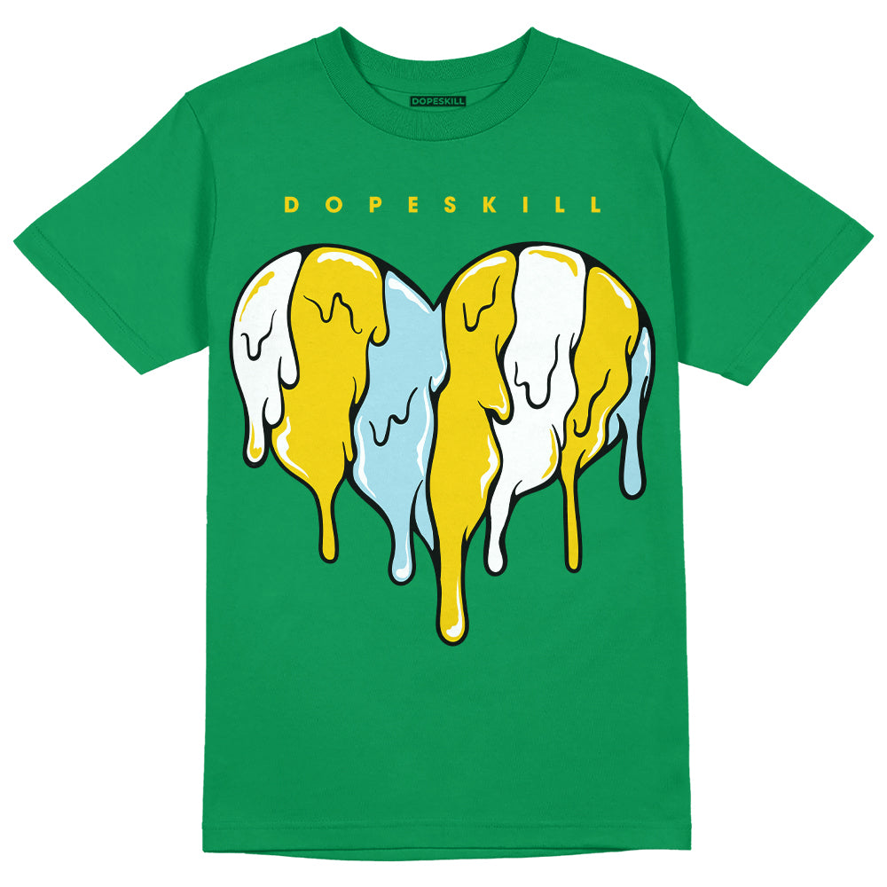 Lucky Green 5s superstreetwear Green T-shirt Slime Drip Heart Graphic