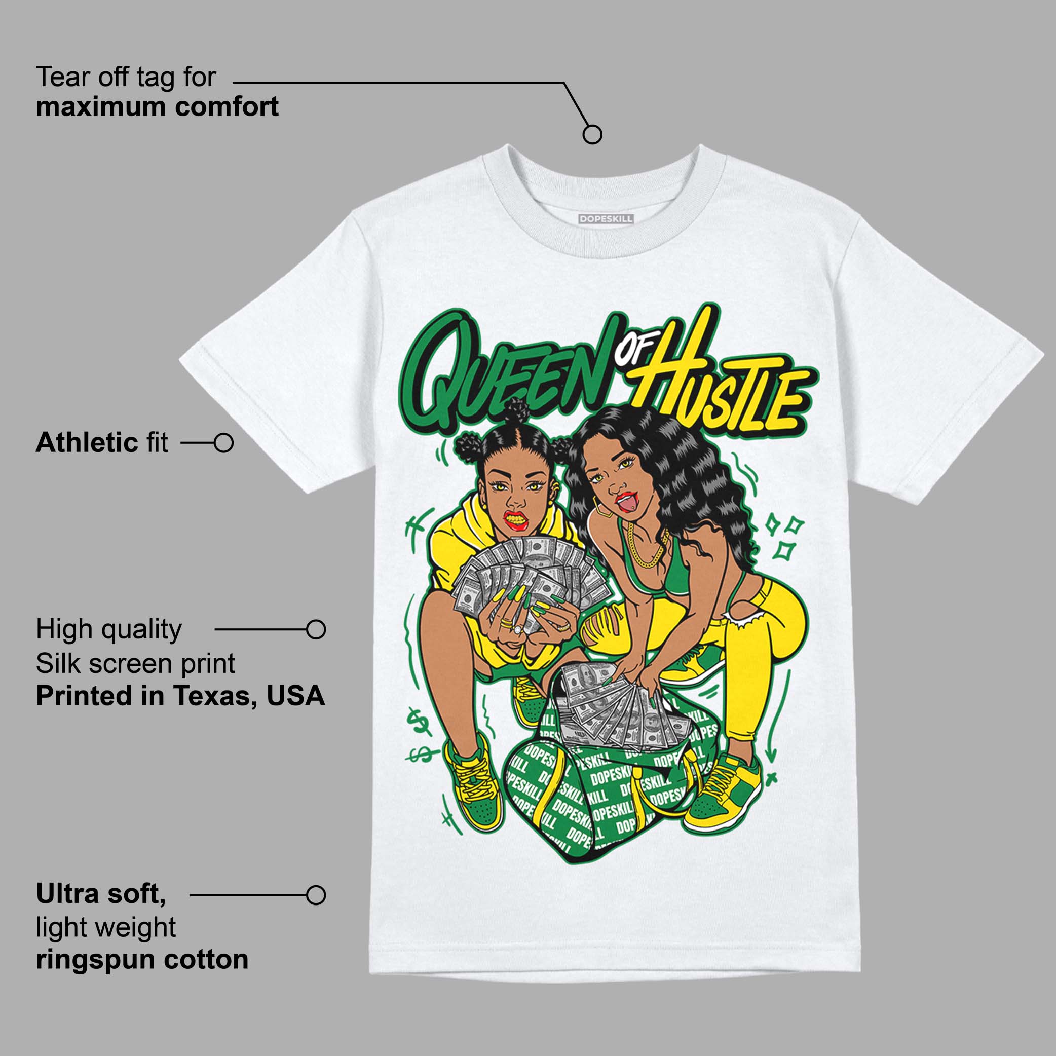 Dunk Low Reverse Brazil superstreetwear T-Shirt Queen Of Hustle Graphic