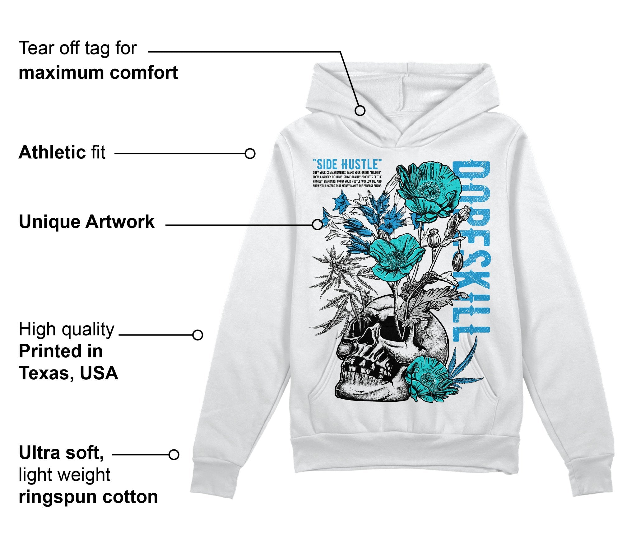 Military Blue 4s superstreetwear Hoodie Sweatshirt Side Hustle Graphic
