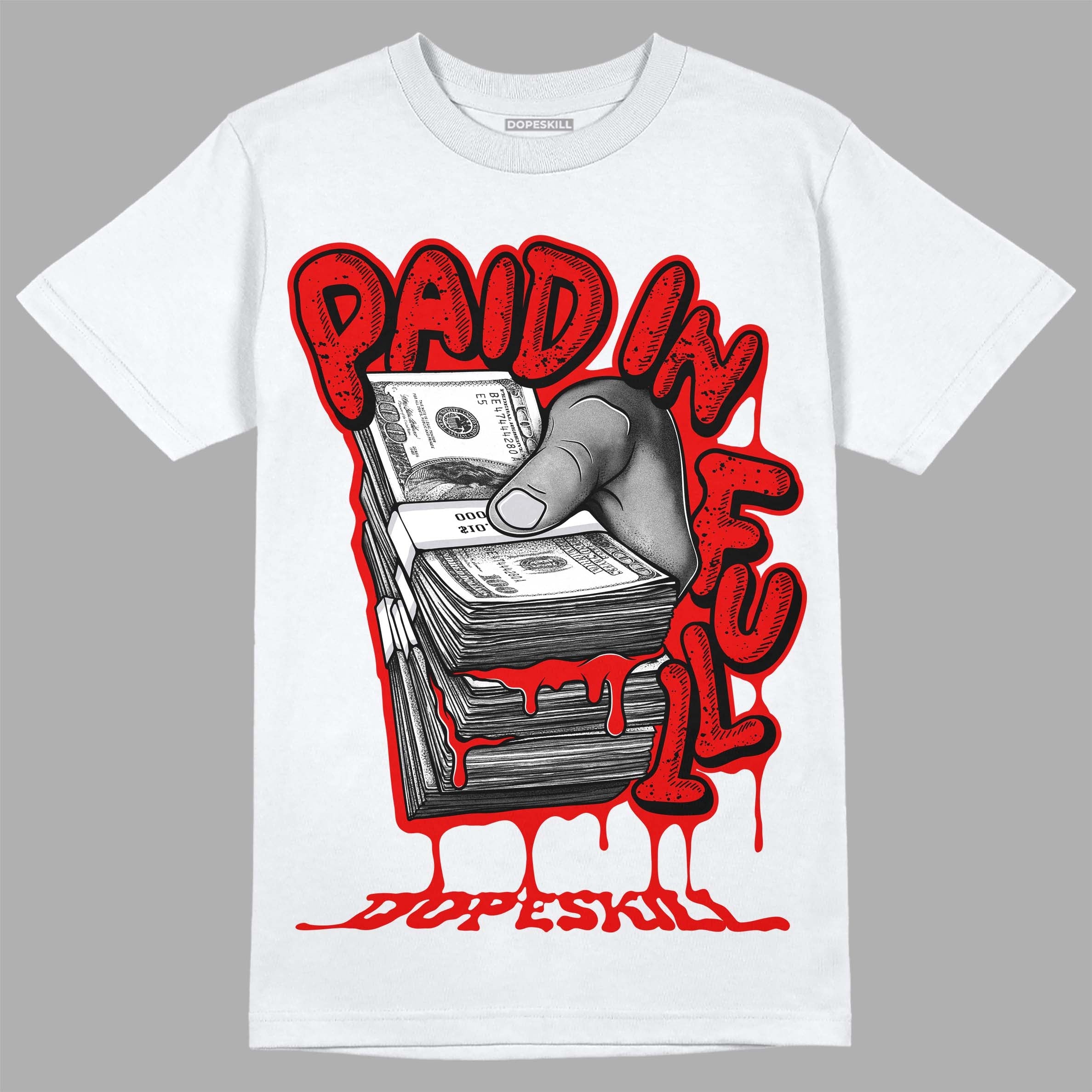 Red Cement 4S superstreetwear T-Shirt Paid In Full Graphic