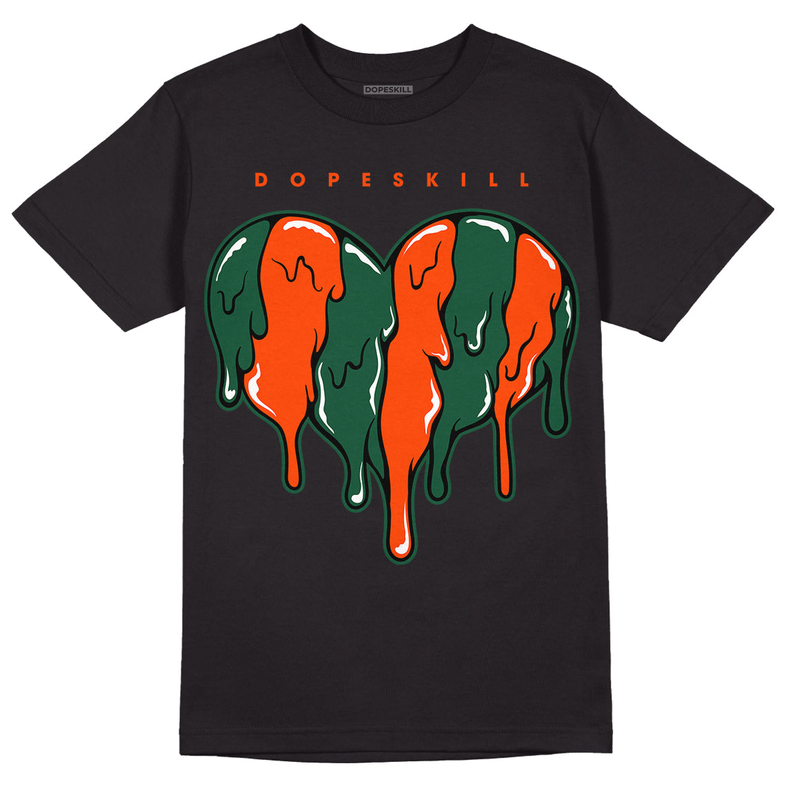 Dunk Low Team Dark Green Orange superstreetwear T-Shirt Slime Drip Heart Graphic