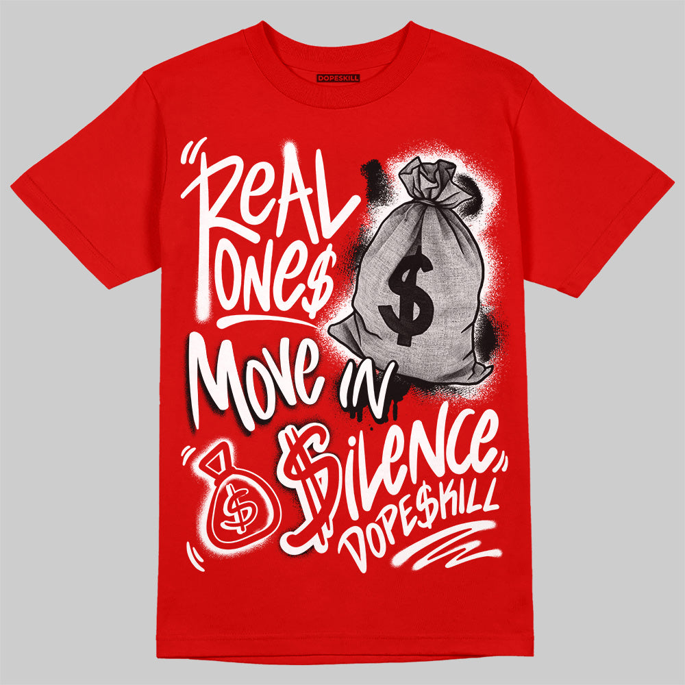 Bred Velvet 11s superstreetwear Red T-shirt Real Ones Move In Silence Graphic