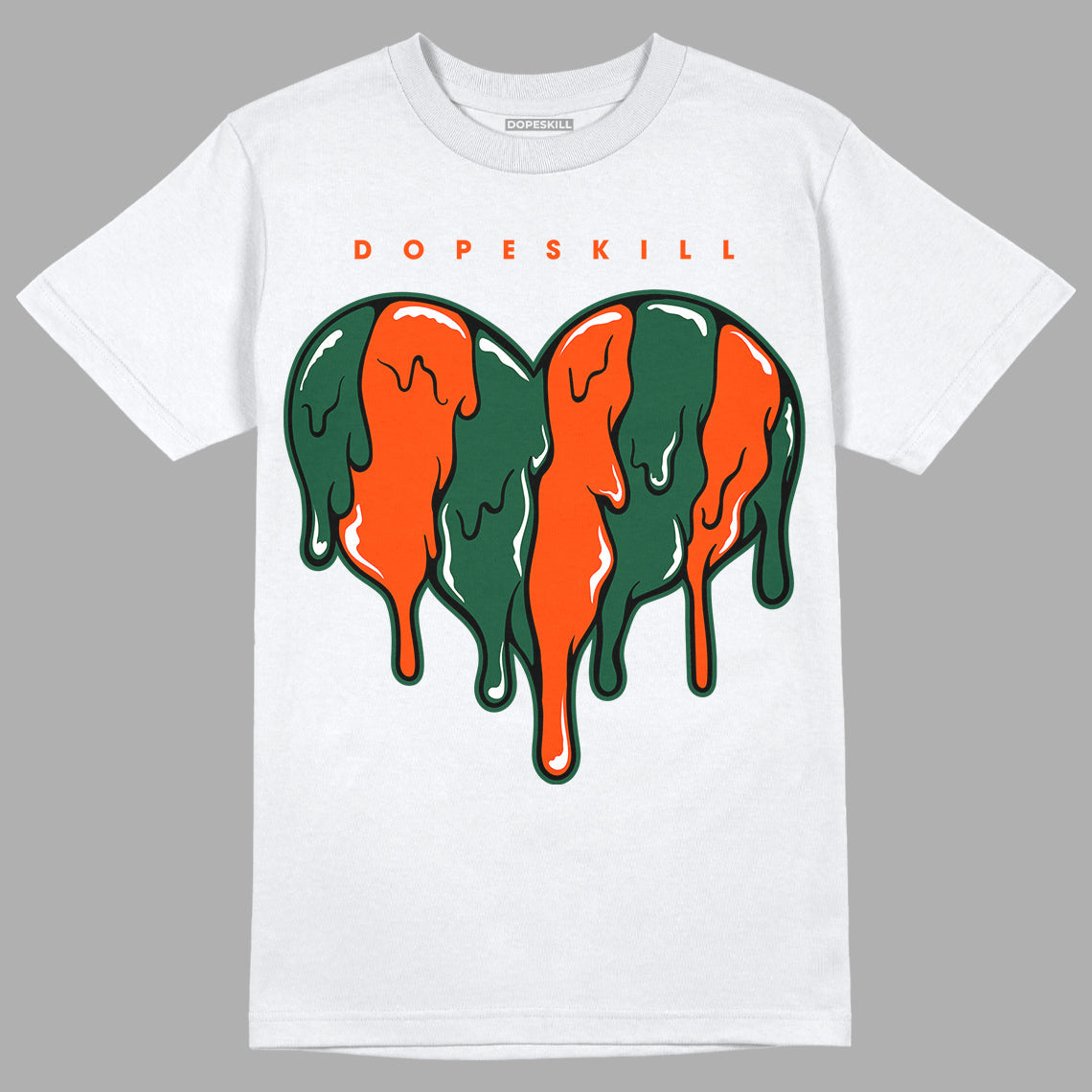 Dunk Low Team Dark Green Orange superstreetwear T-Shirt Slime Drip Heart Graphic