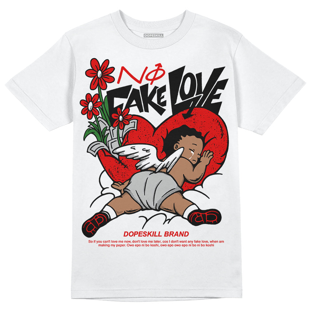 Red Cement 4S superstreetwear T-Shirt No Fake Love Graphic
