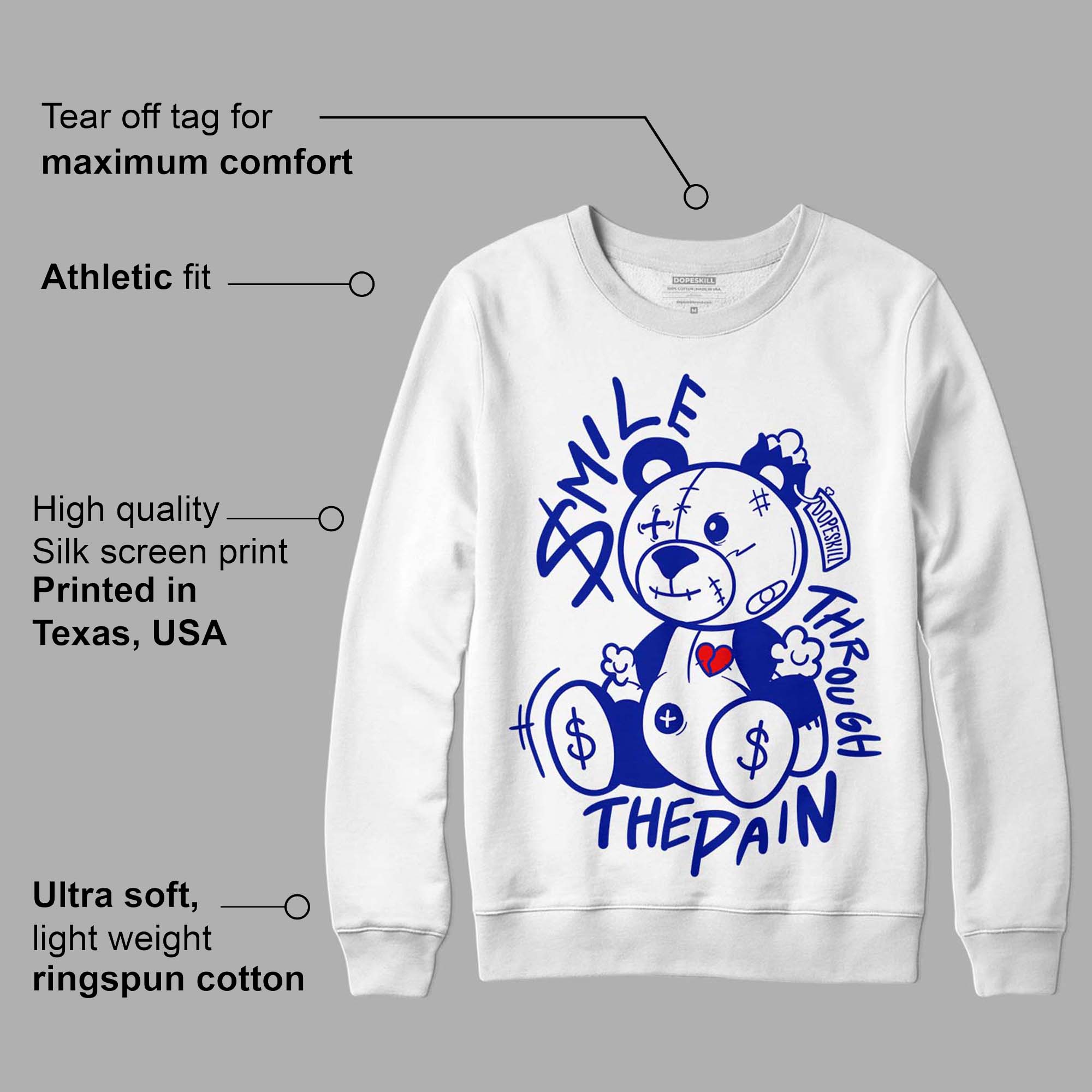 Racer Blue White Dunk Low superstreetwear Sweatshirt BEAN Graphic