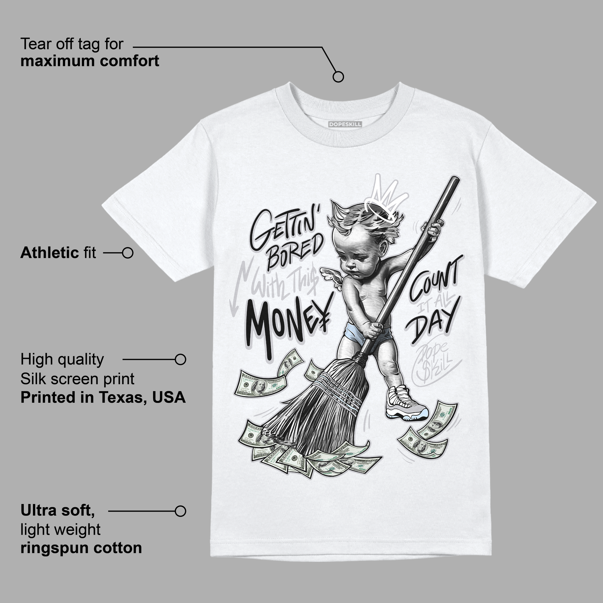 Cement Grey 11s superstreetwear T-Shirt Gettin Bored With This Money Graphic