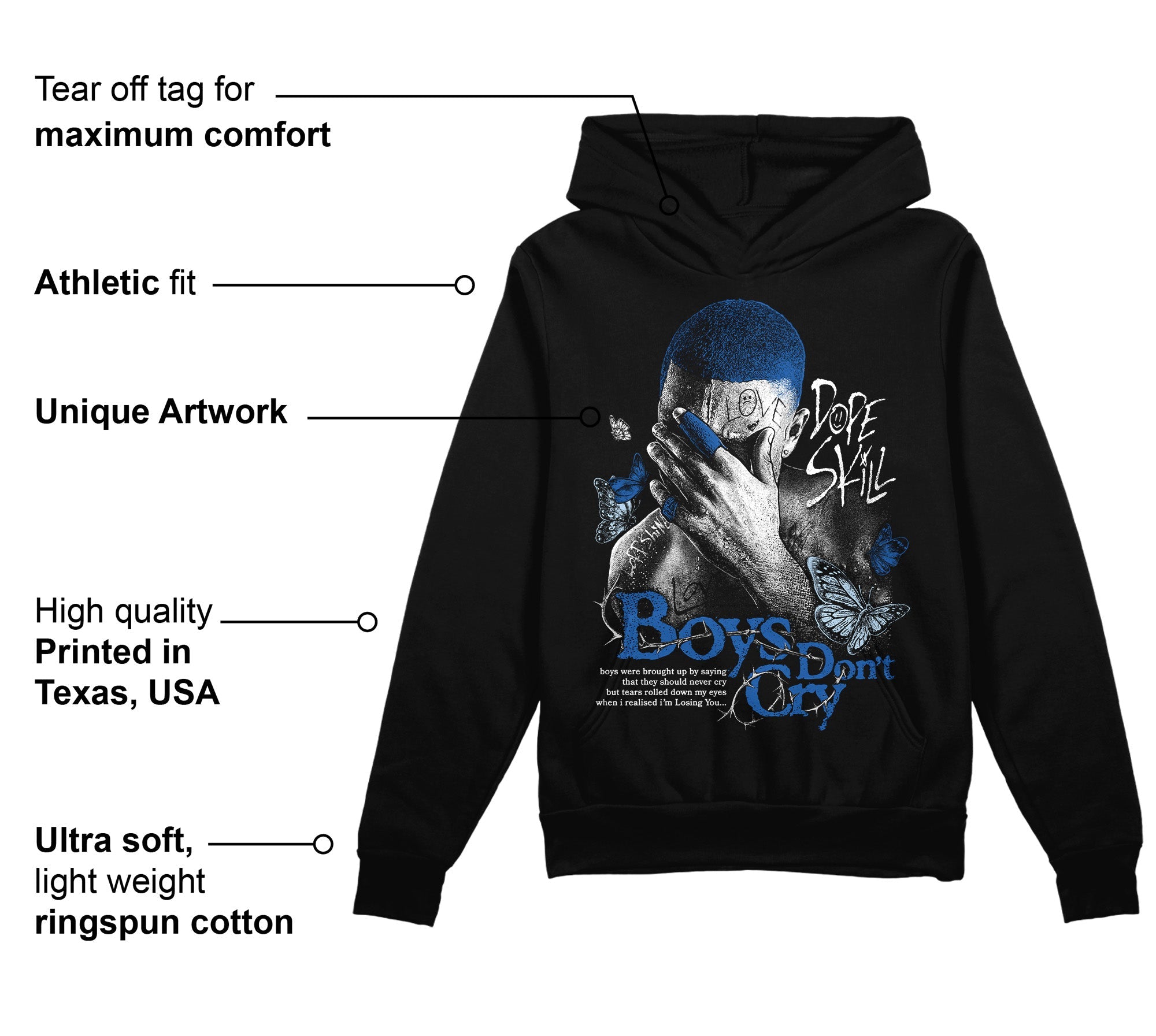 Space Jam 11s superstreetwear Hoodie Sweatshirt Boys Don't Cry Graphic