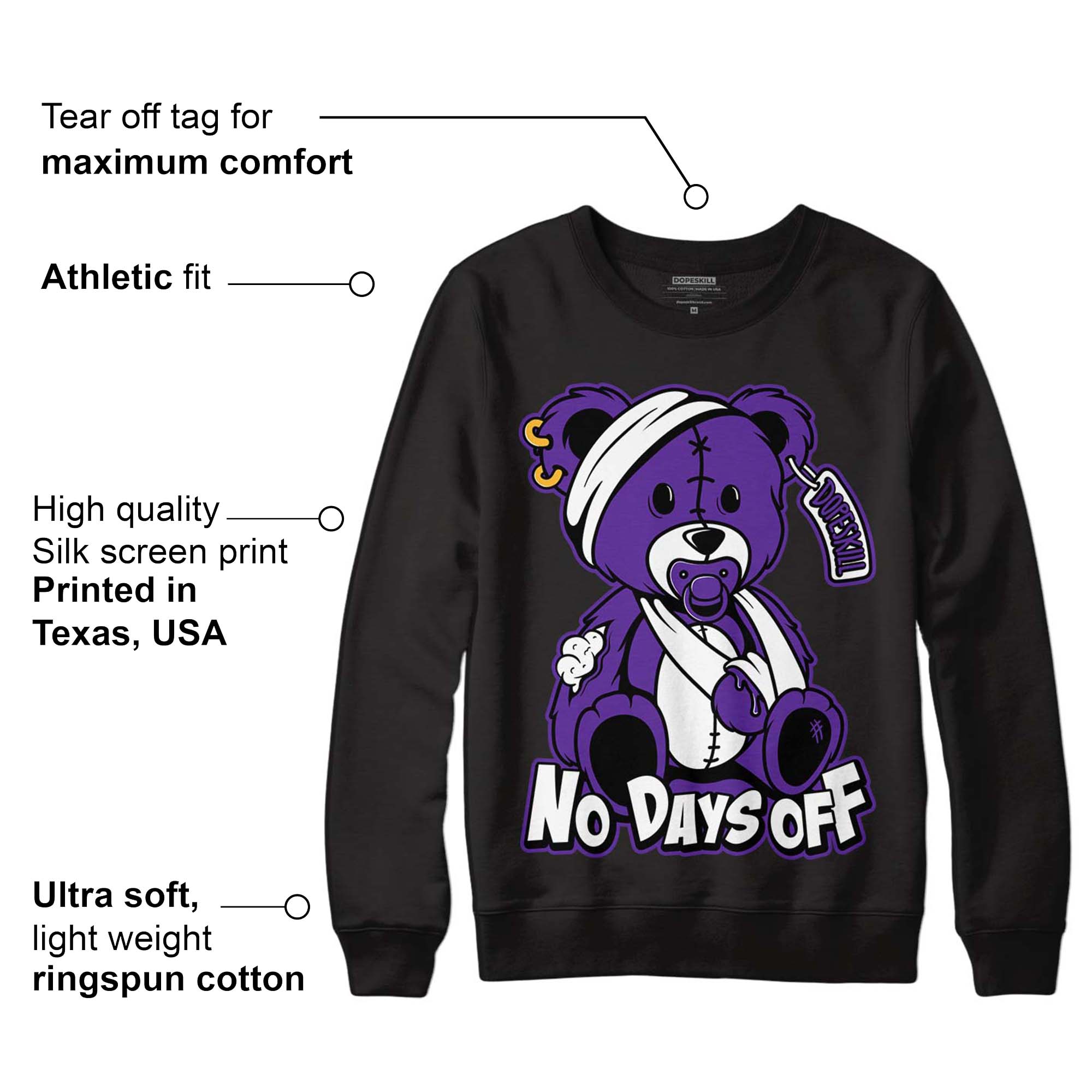 PURPLE Collection superstreetwear Sweatshirt Hurt Bear Graphic