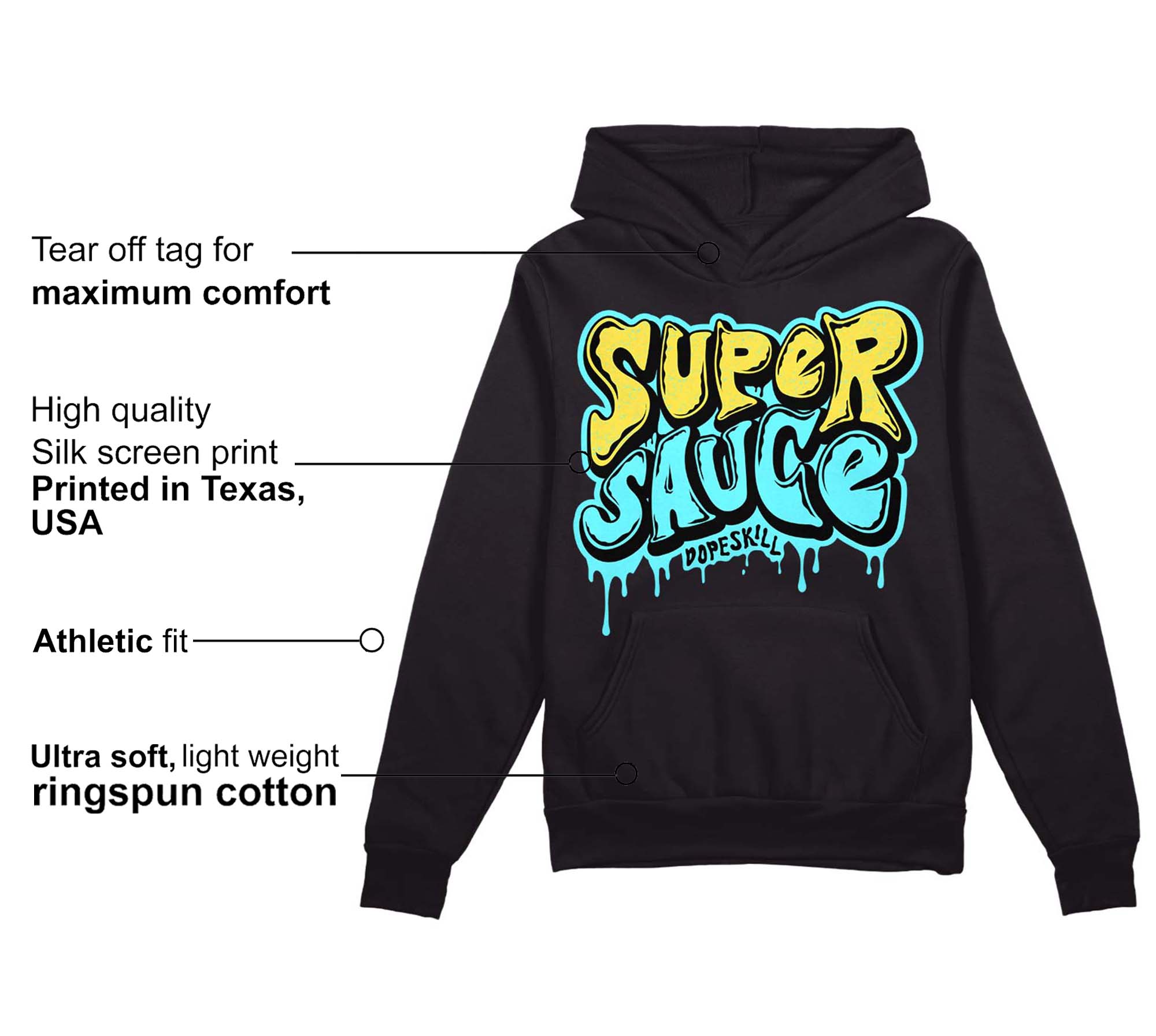 Aqua 5s superstreetwear Hoodie Sweatshirt Super Sauce Graphic