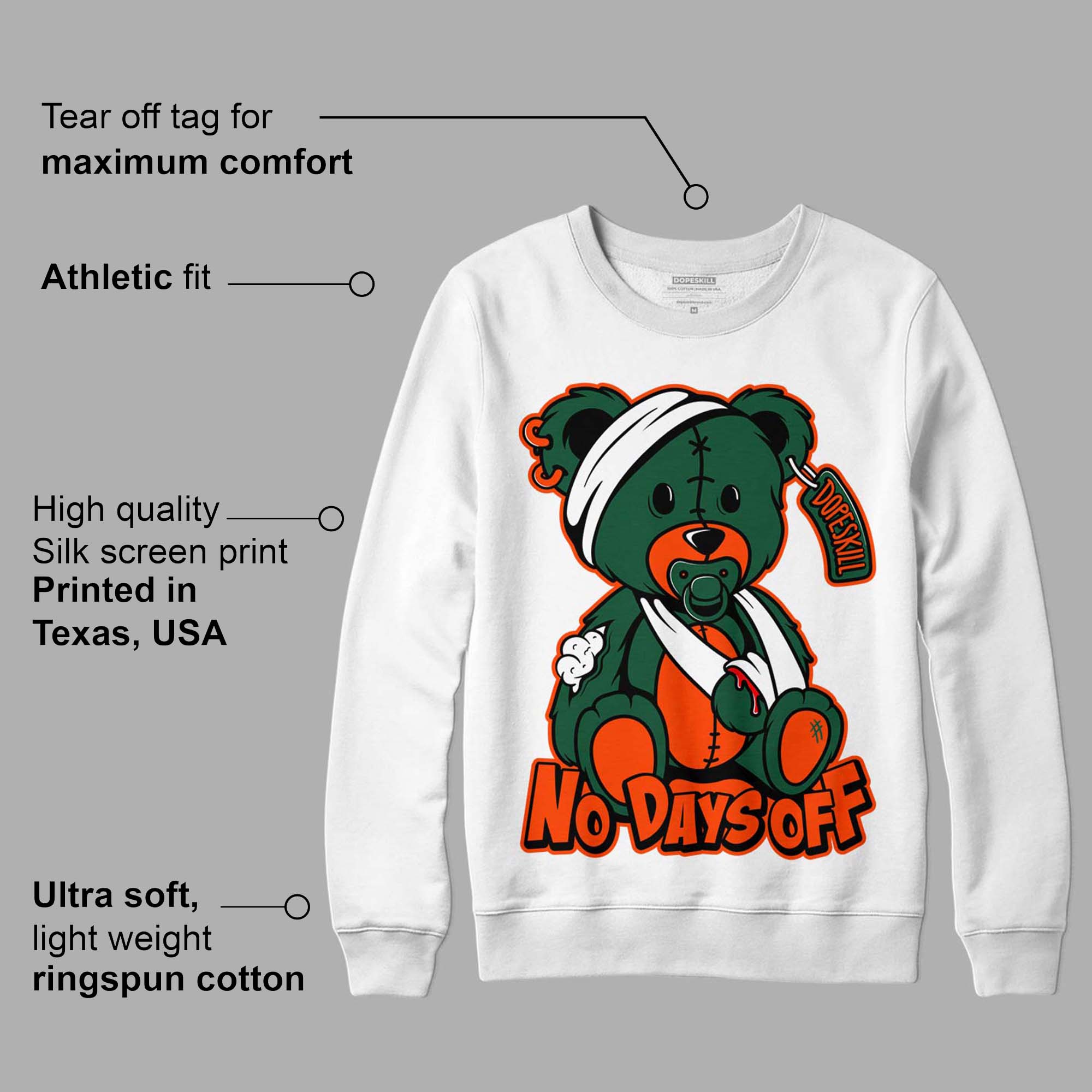 Dunk Low Team Dark Green Orange superstreetwear Sweatshirt Hurt Bear Graphic