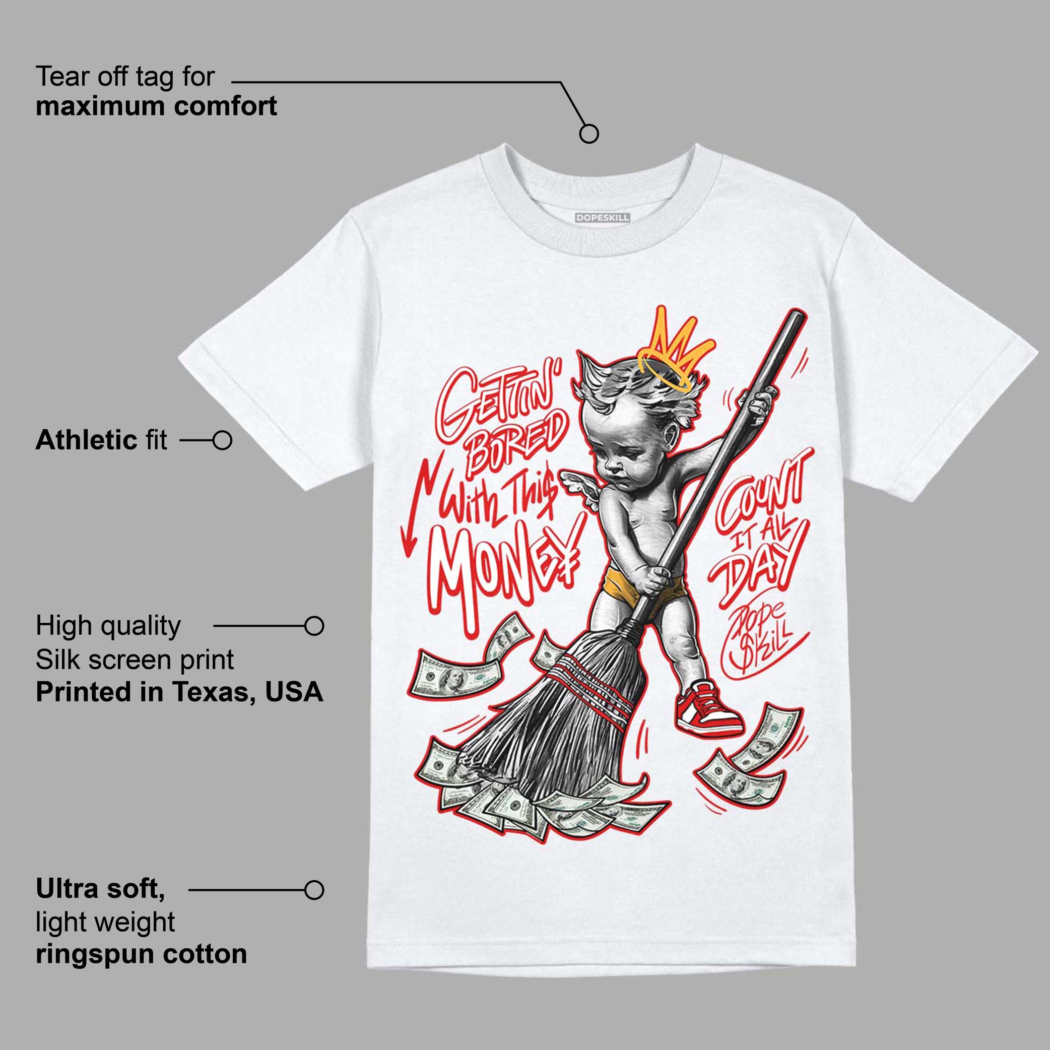 Dunk Low Gym Red superstreetwear T-Shirt Gettin Bored With This Money Graphic