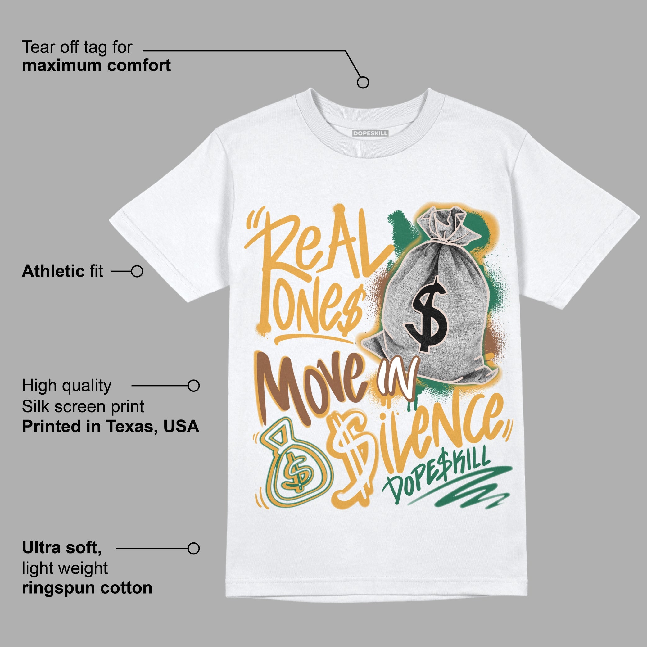 Safari Dunk Low superstreetwear T-Shirt Real Ones Move In Silence Graphic