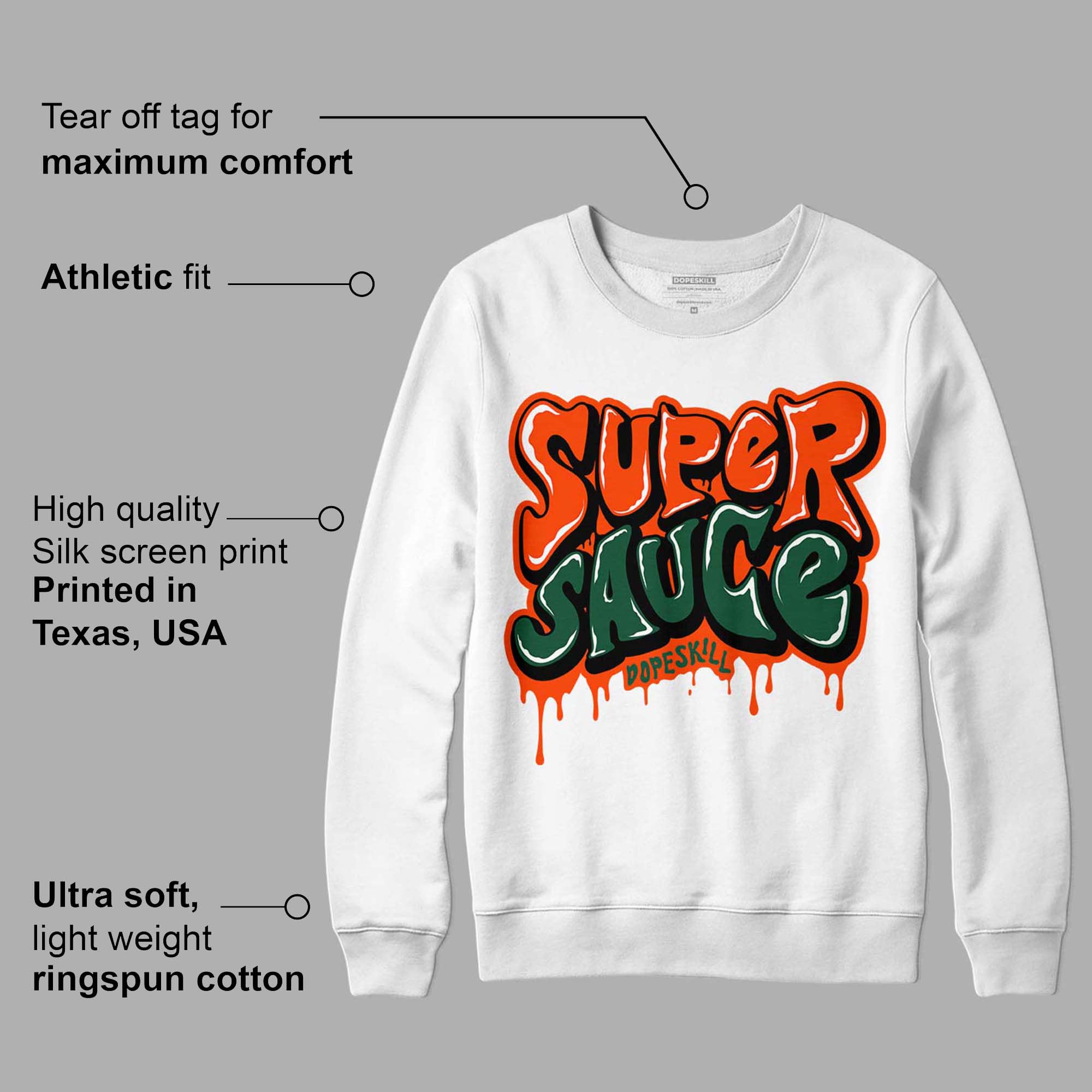 Dunk Low Team Dark Green Orange superstreetwear Sweatshirt Super Sauce Graphic