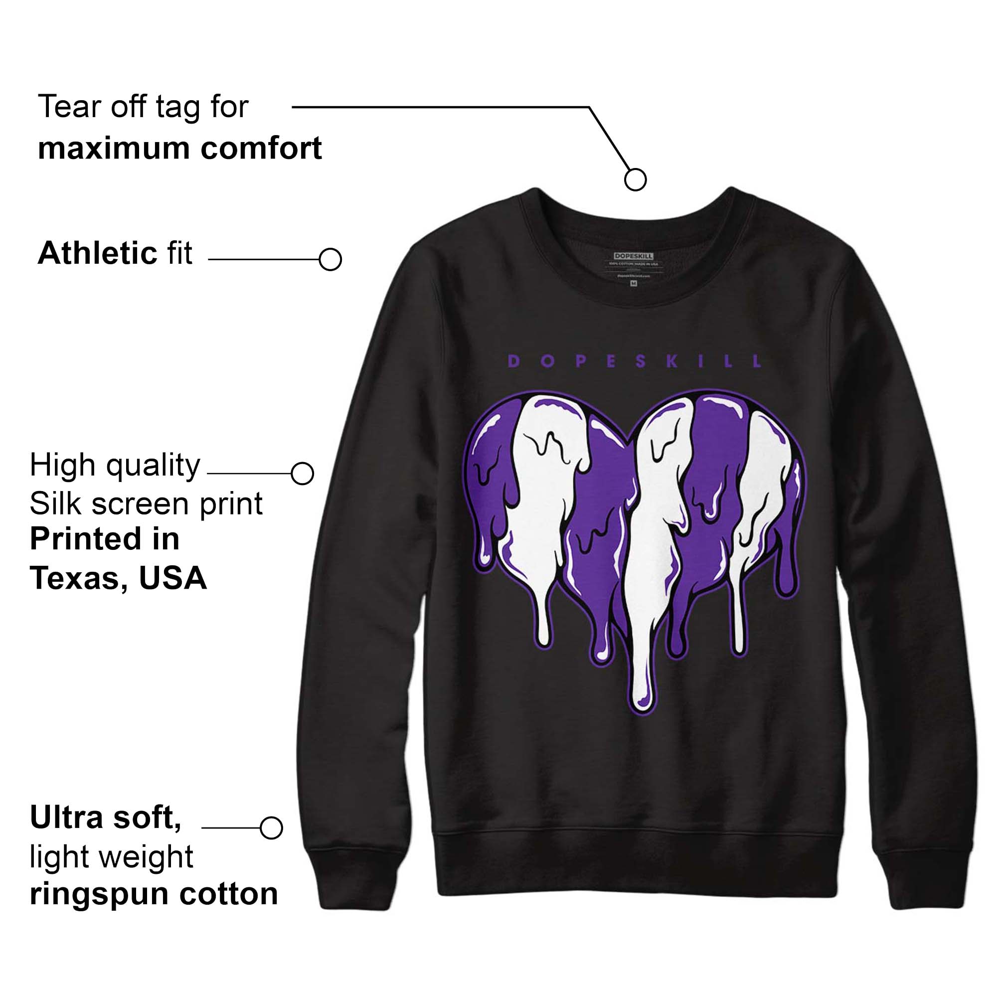 PURPLE Collection superstreetwear Sweatshirt Slime Drip Heart Graphic