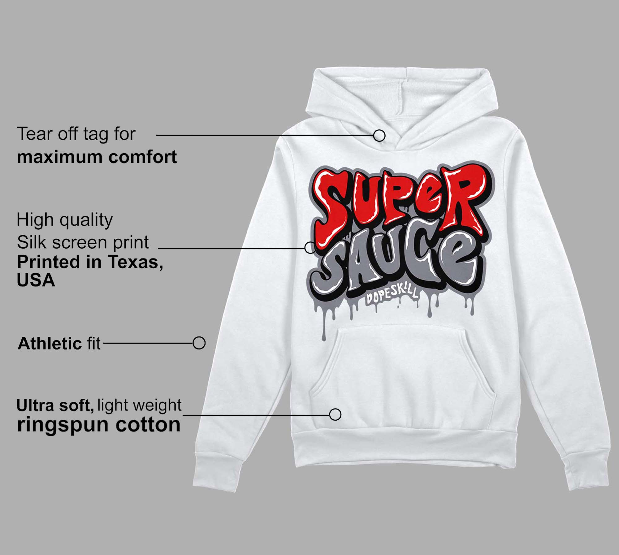 Fire Red 9s superstreetwear Hoodie Sweatshirt Super Sauce Graphic