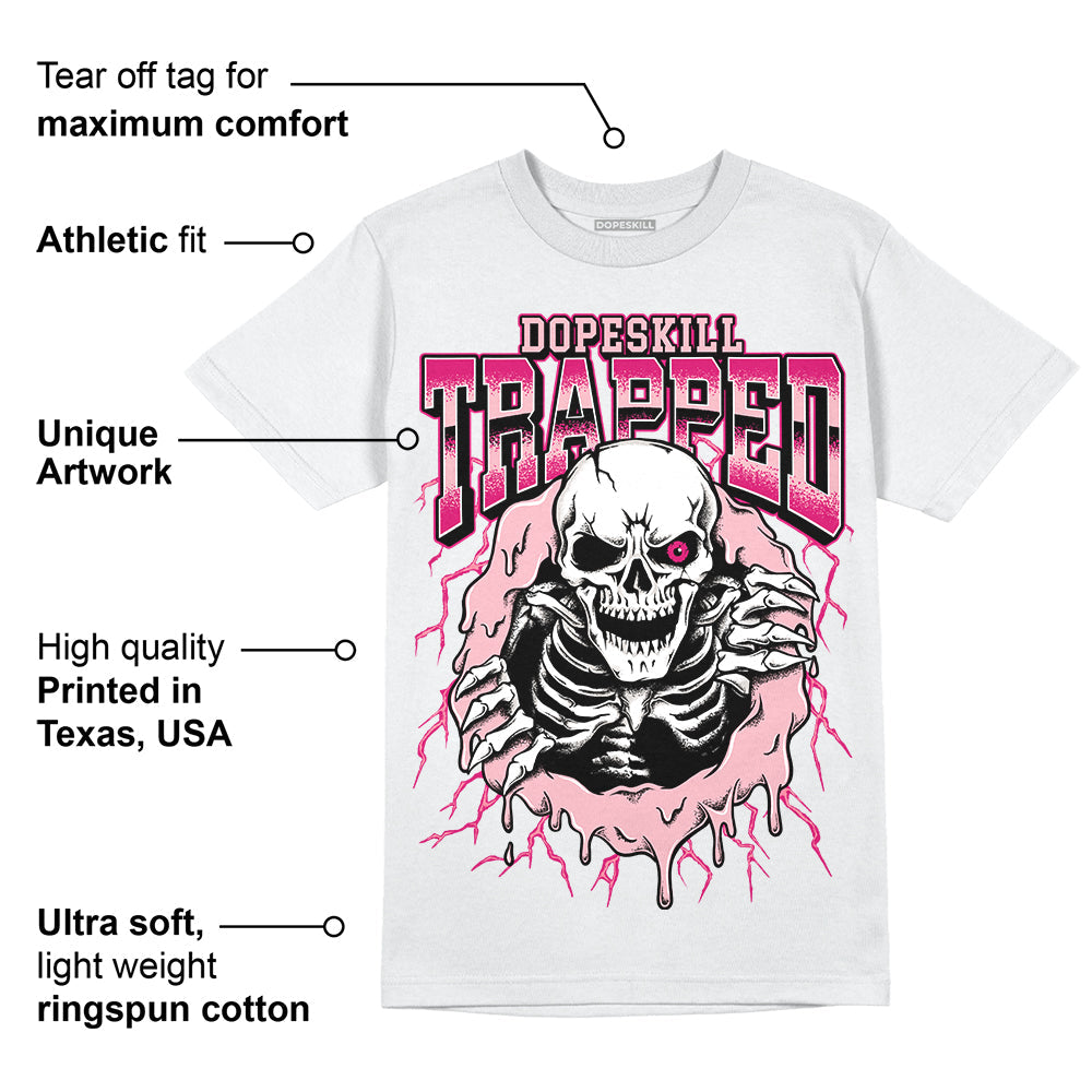 AJ 1 Mid Coral Chalk superstreetwear T-Shirt Trapped Halloween Rush Pink Graphic