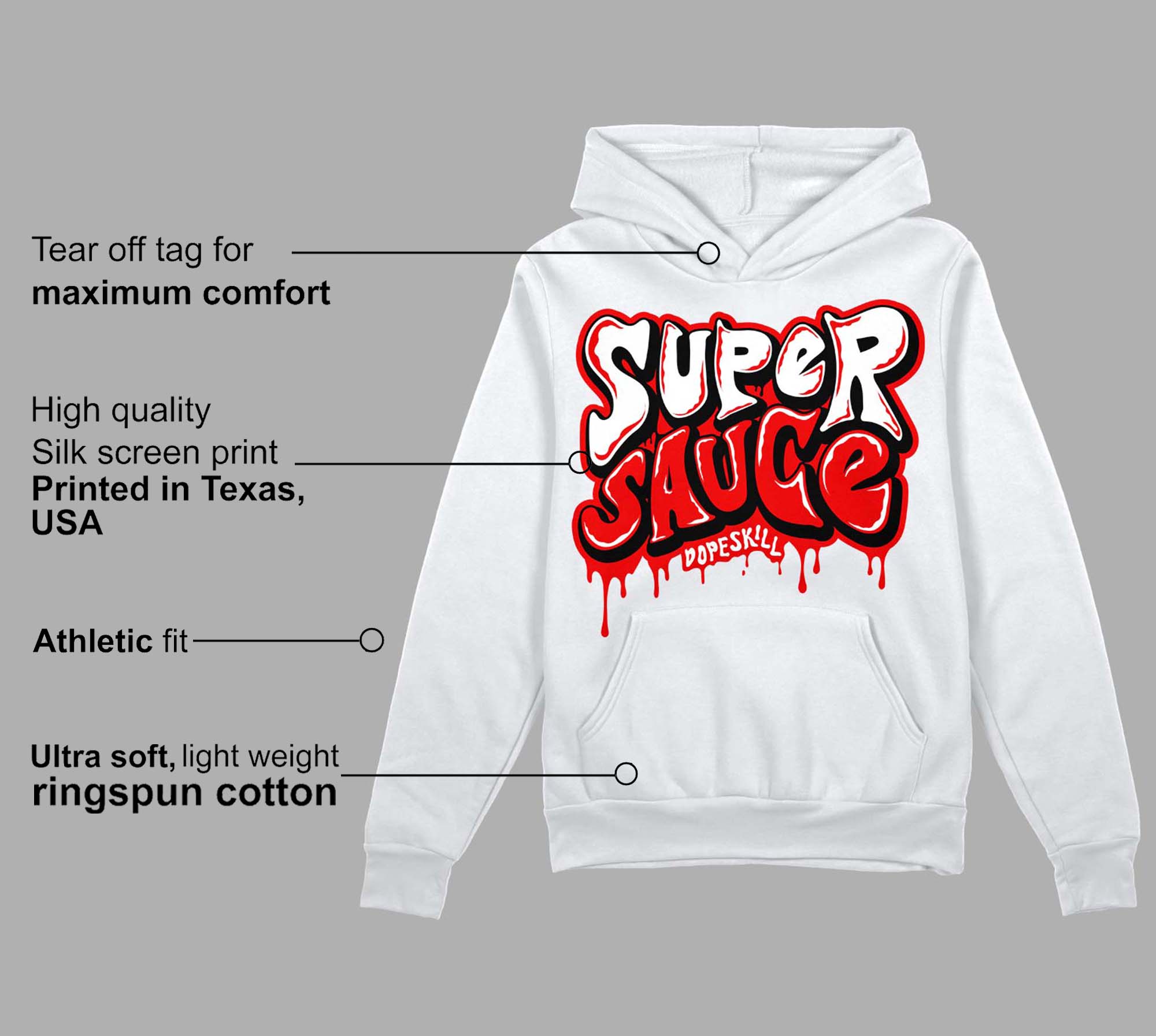 Cherry 11s superstreetwear Hoodie Sweatshirt Super Sauce Graphic