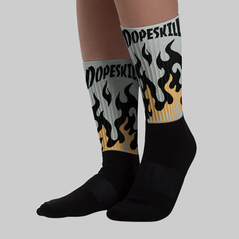 1906R a??White Golda?? superstreetwear Sublimated Socks FIRE Graphic