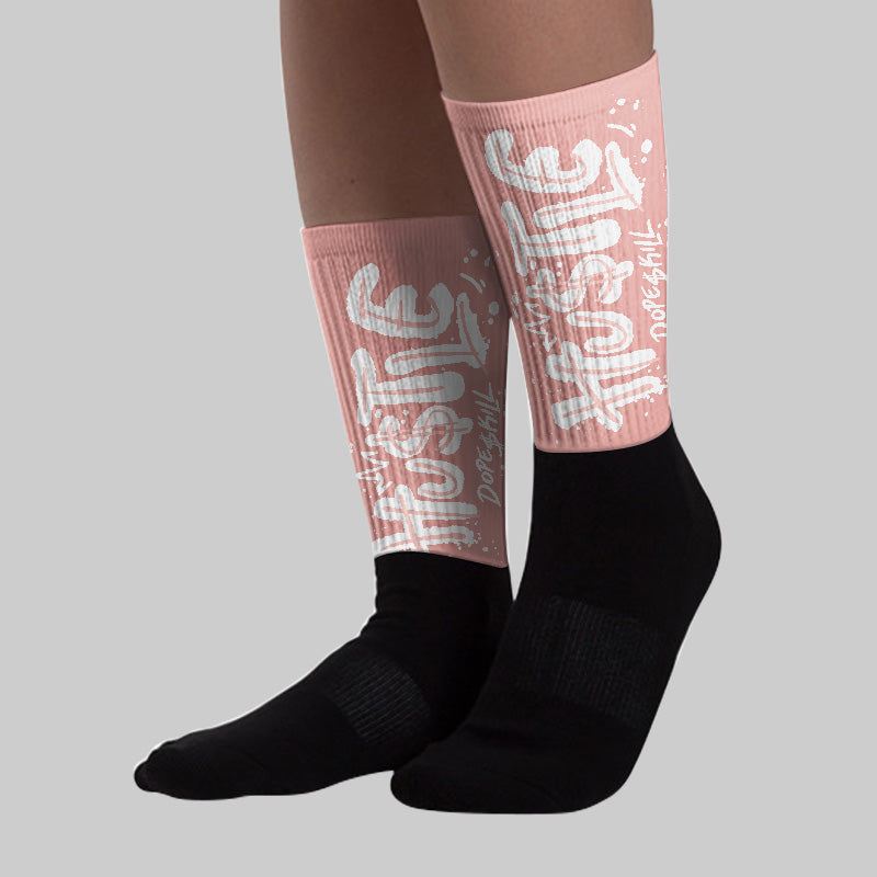 Leather Curb Glitter Pale Pink superstreetwear Sublimated Socks Hustle Graphic