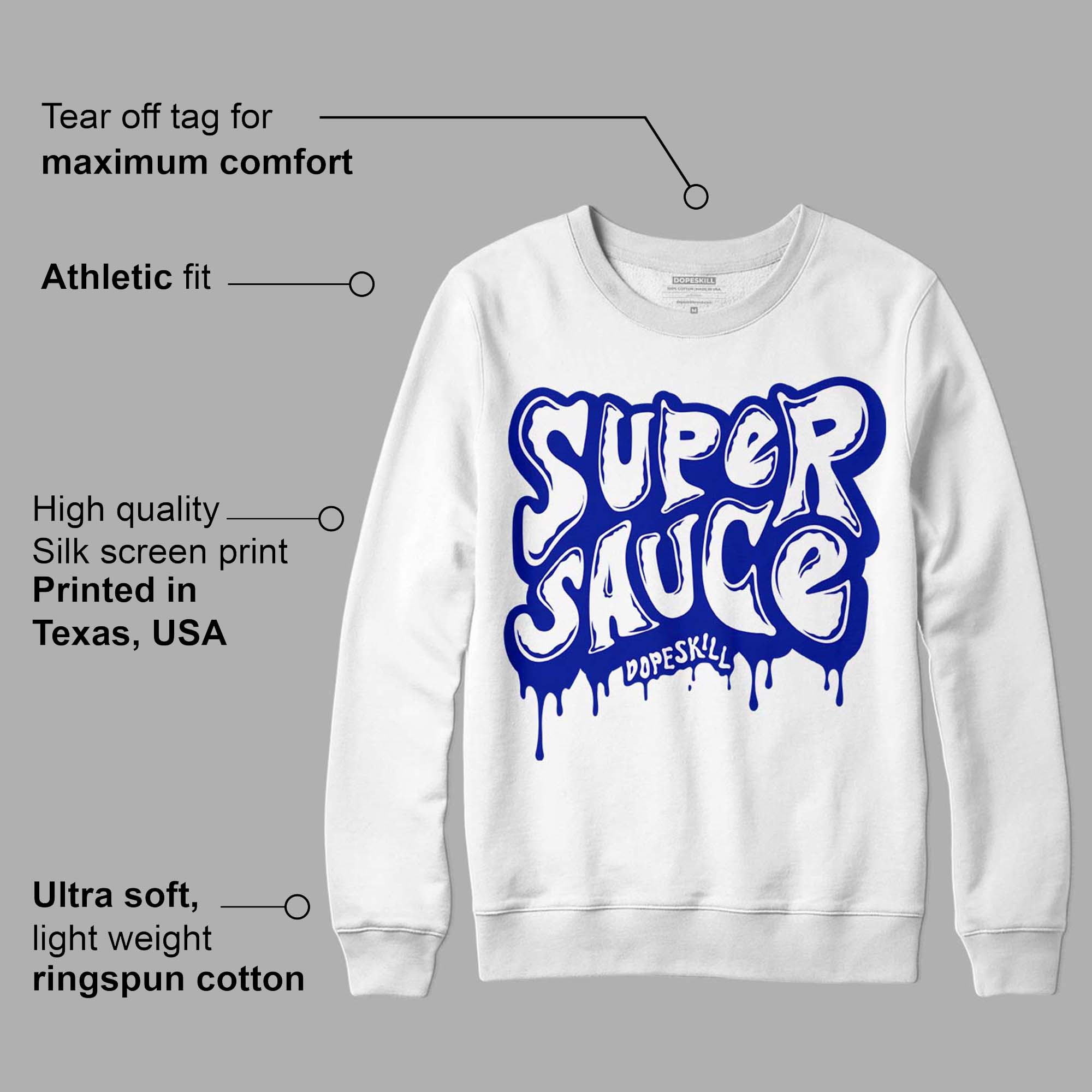 Racer Blue White Dunk Low superstreetwear Sweatshirt Super Sauce Graphic