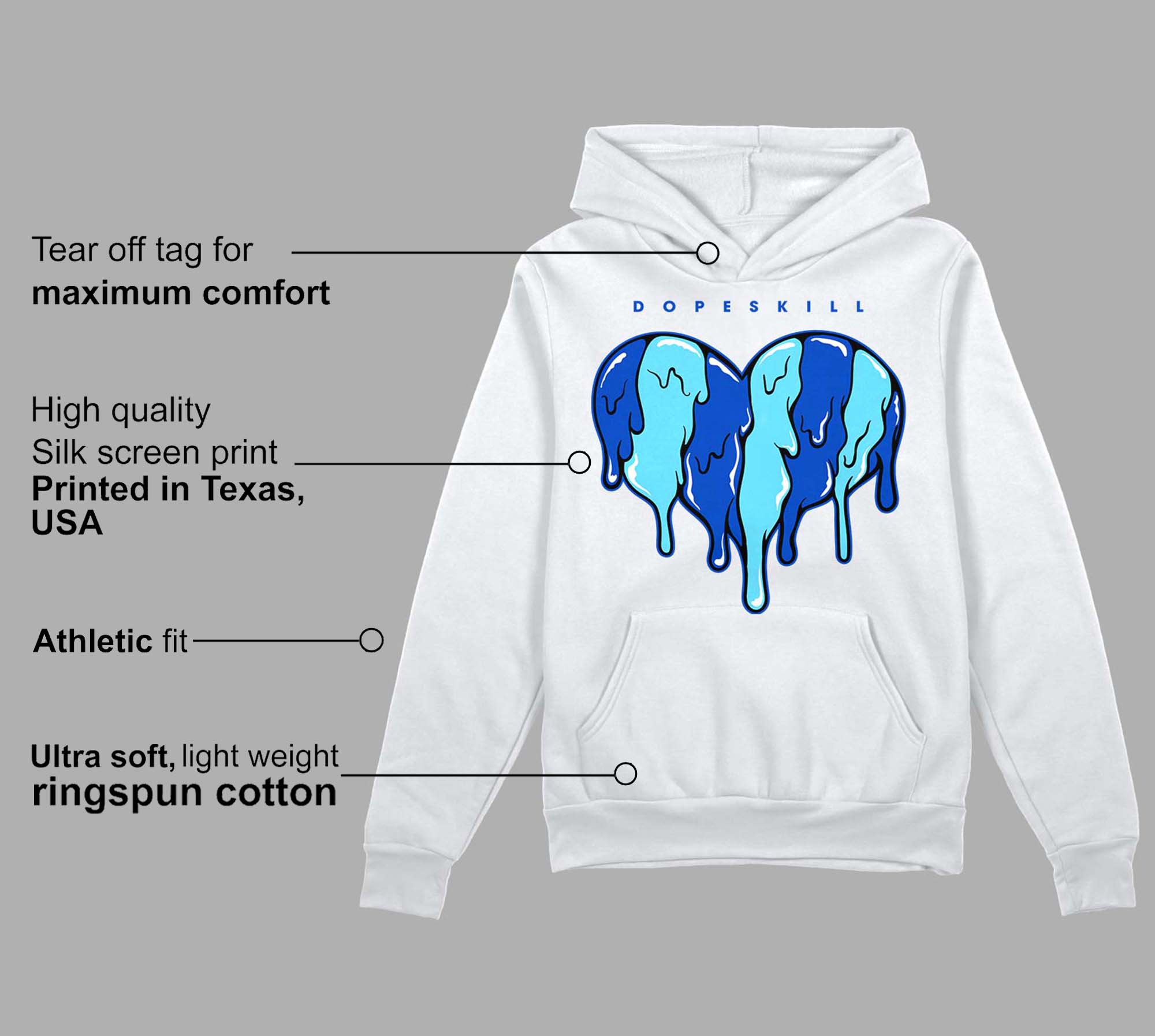 SB Dunk Argon superstreetwear Hoodie Sweatshirt Slime Drip Heart Graphic