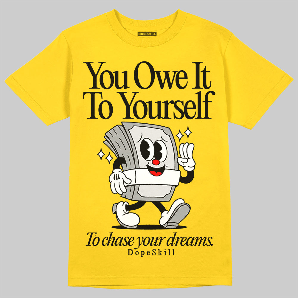 Black Tour Yellow AJ 4 Thunder superstreetwear Unisex T-Shirt Owe It To Yourself Graphic