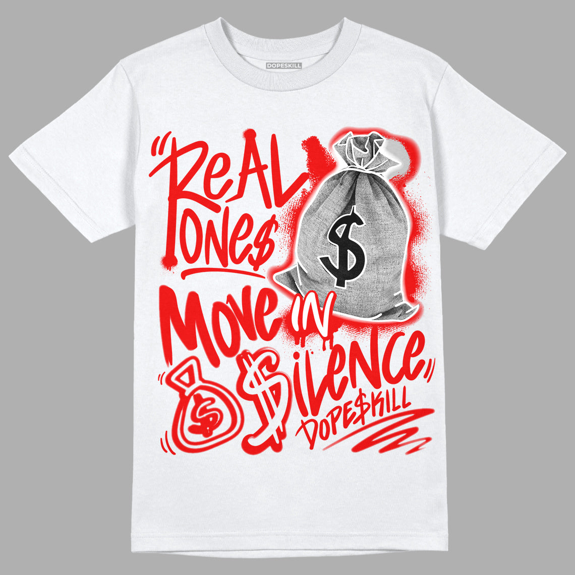 Cherry 11s superstreetwear T-Shirt Real Ones Move In Silence Graphic