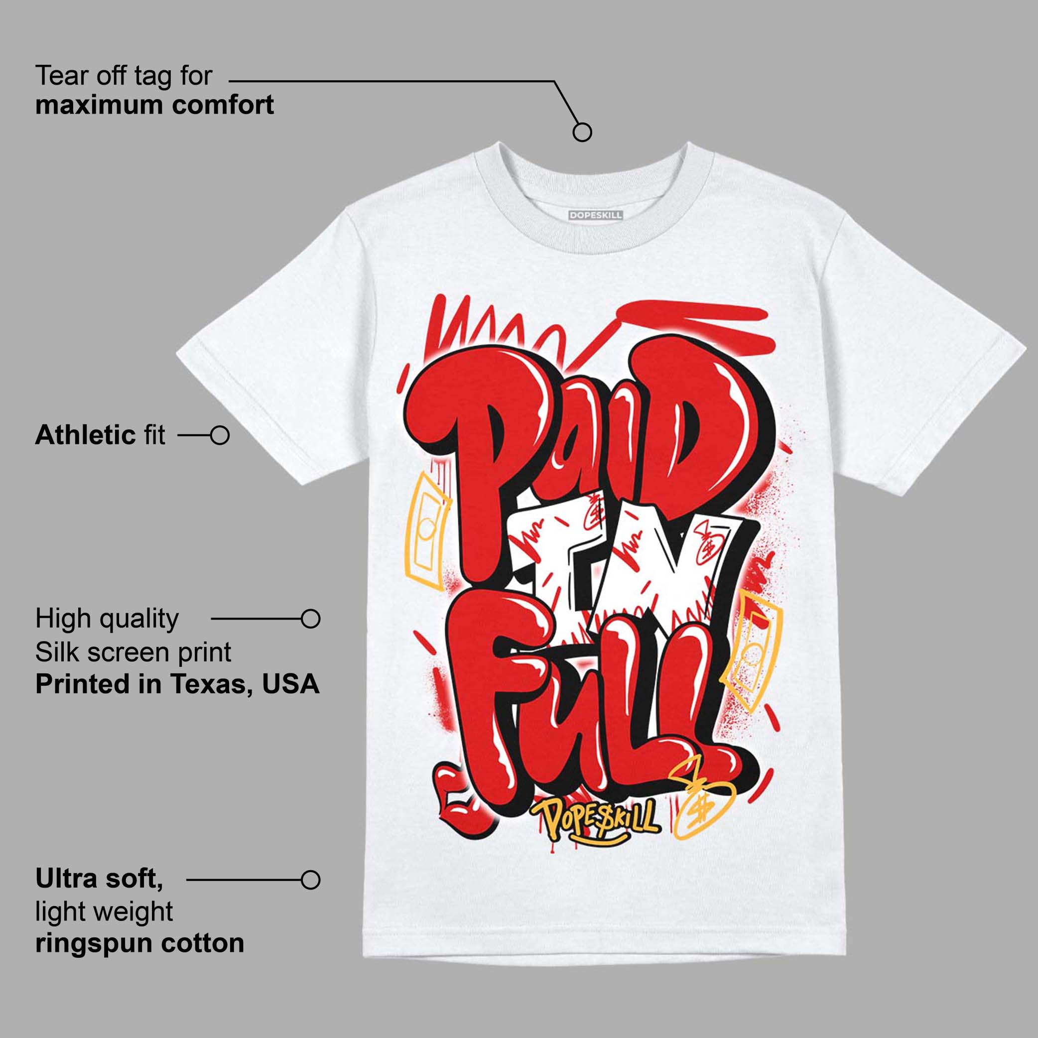 Dunk Low Gym Red superstreetwear T-Shirt New Paid In Full Graphic