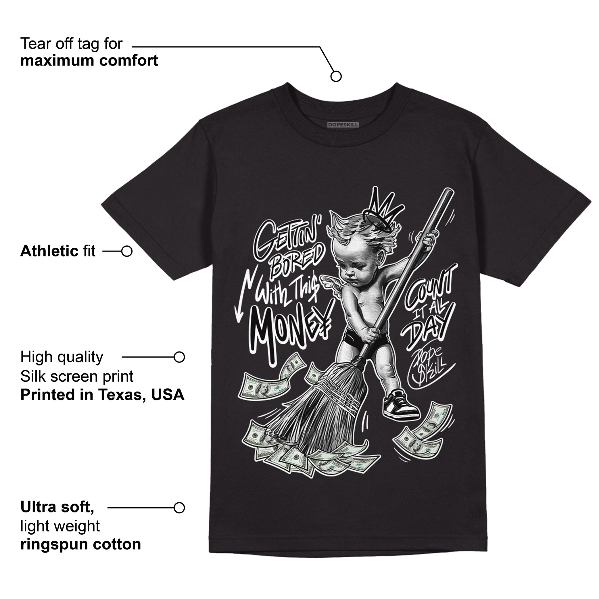 Dunk Low Panda White Black superstreetwear T-Shirt Gettin Bored With This Money Graphic