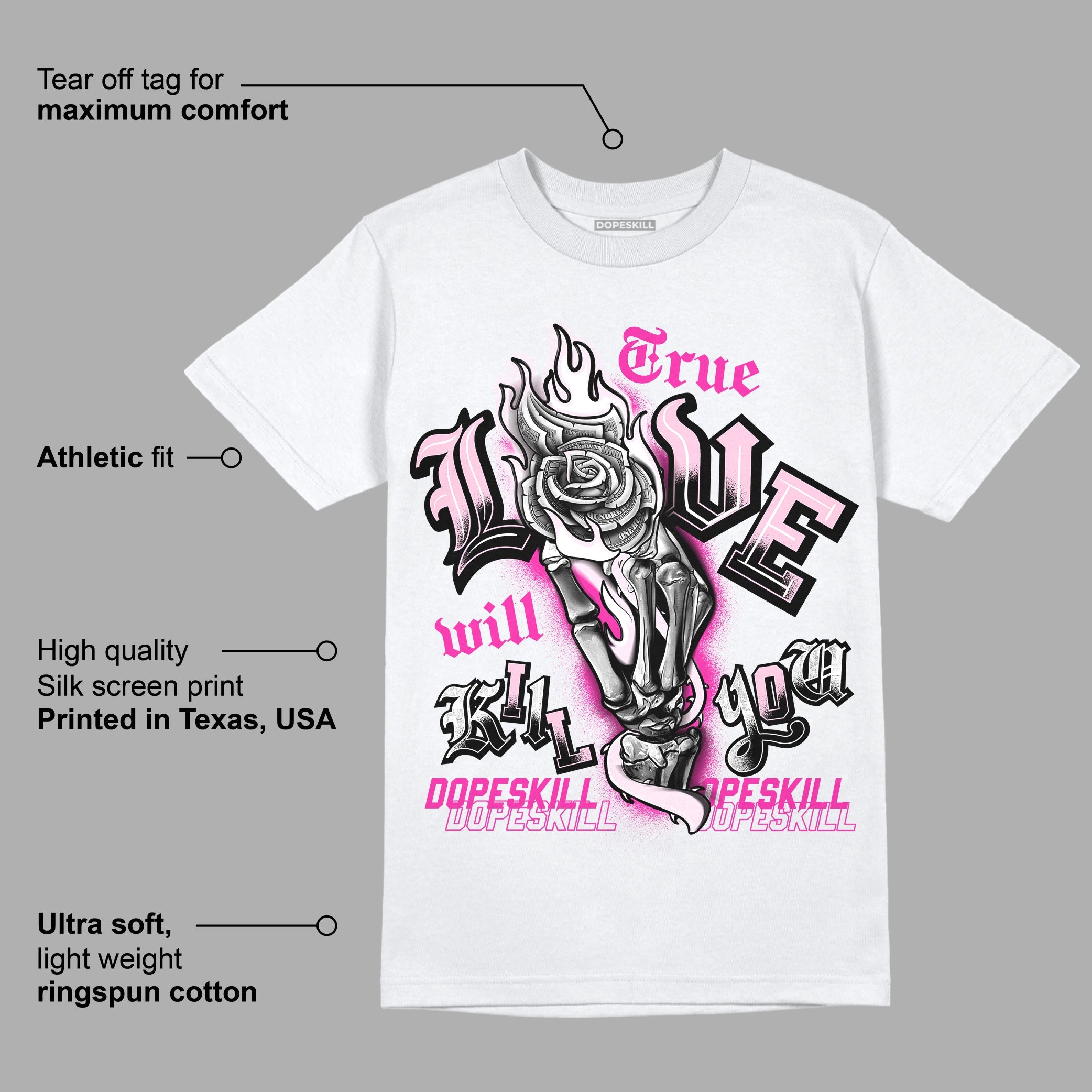 Triple Pink Dunk Low superstreetwear T-Shirt True Love Will Kill You Graphic