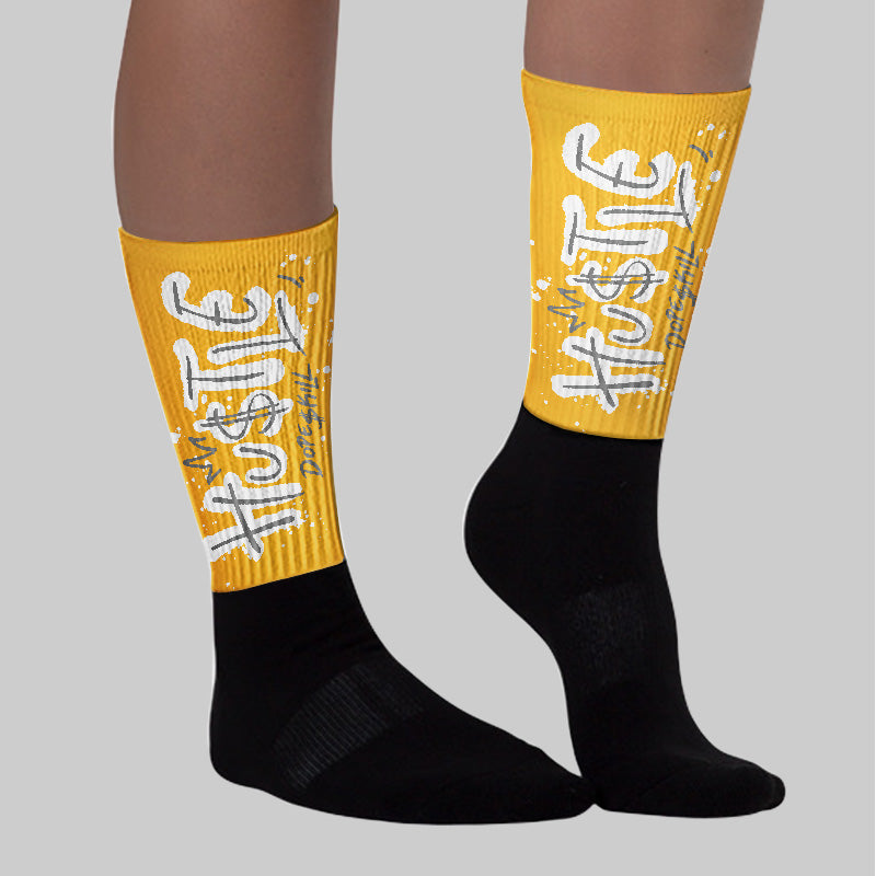 9060 Varsity Gold superstreetwear Sublimated Socks Hustle Graphic