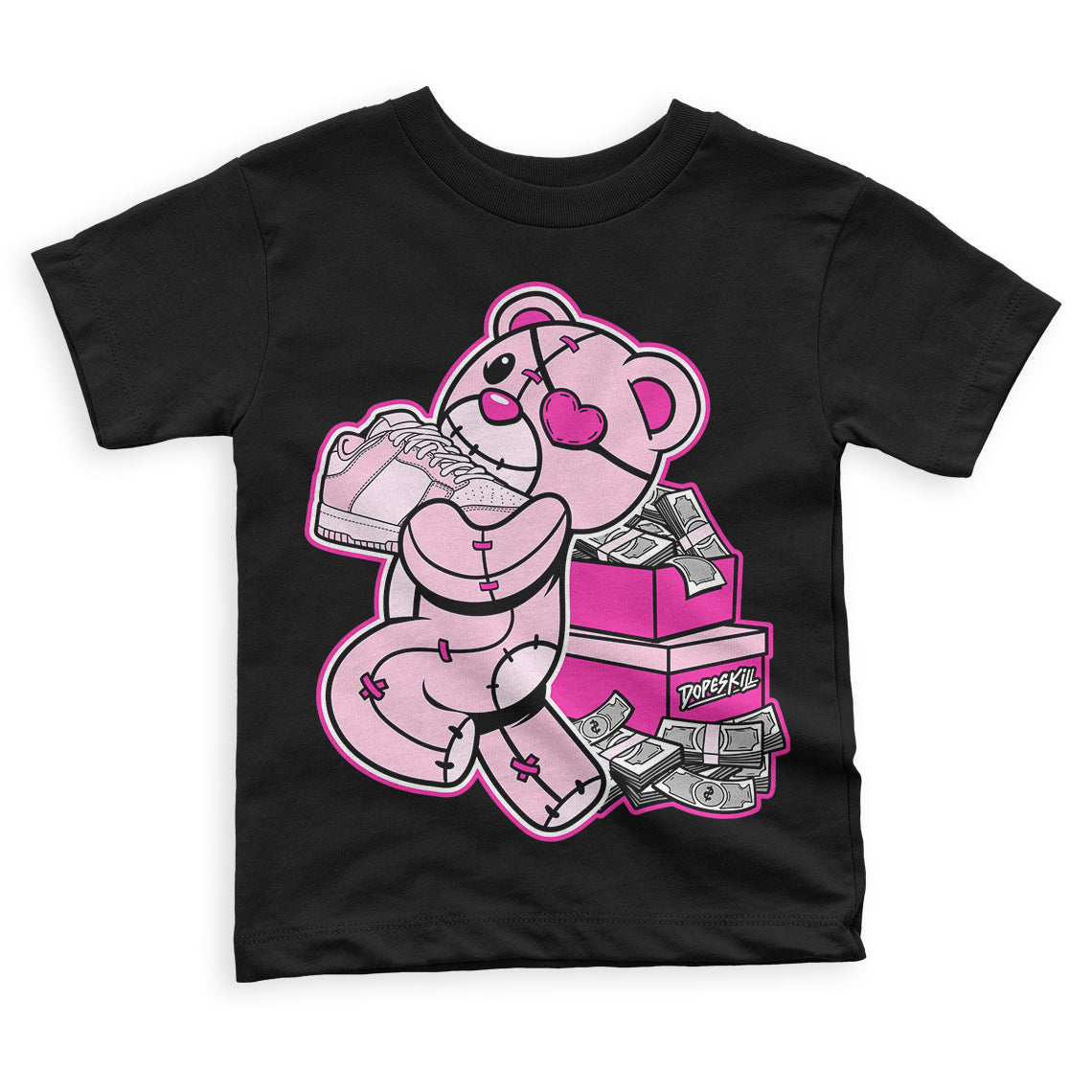 Triple Pink Dunk Low superstreetwear Toddler Kids T-shirt Bear Steals Sneaker Graphic