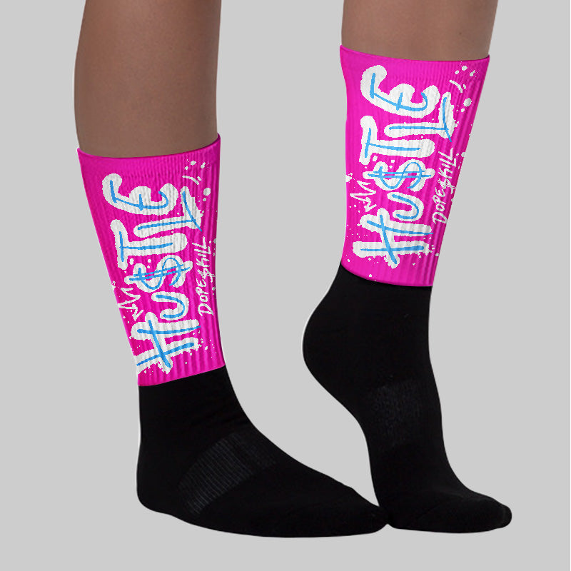 Dunk Active Fuchsia superstreetwear Sublimated Socks Hustle Graphic