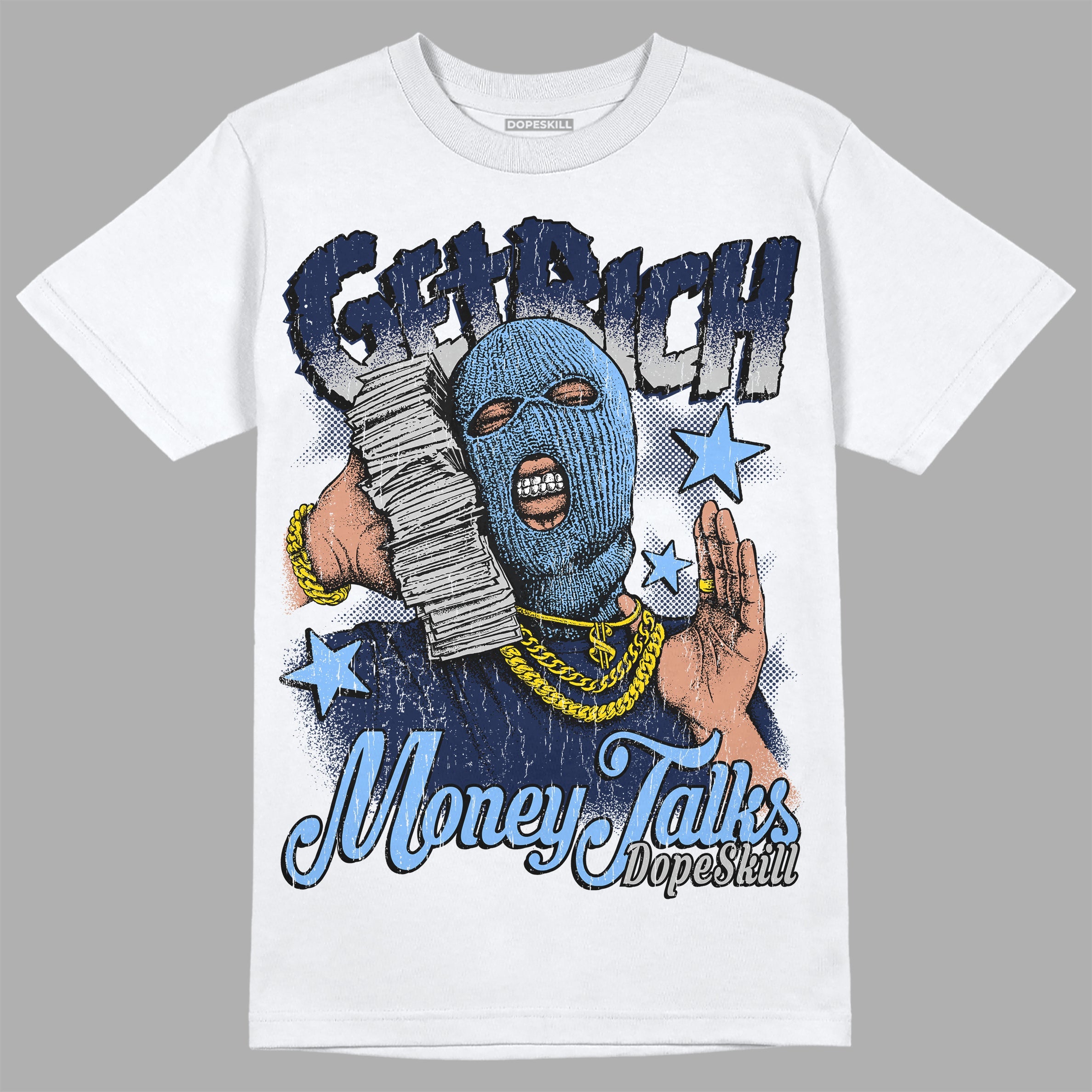Midnight Navy 5s superstreetwear T-Shirt Get Rich Graphic