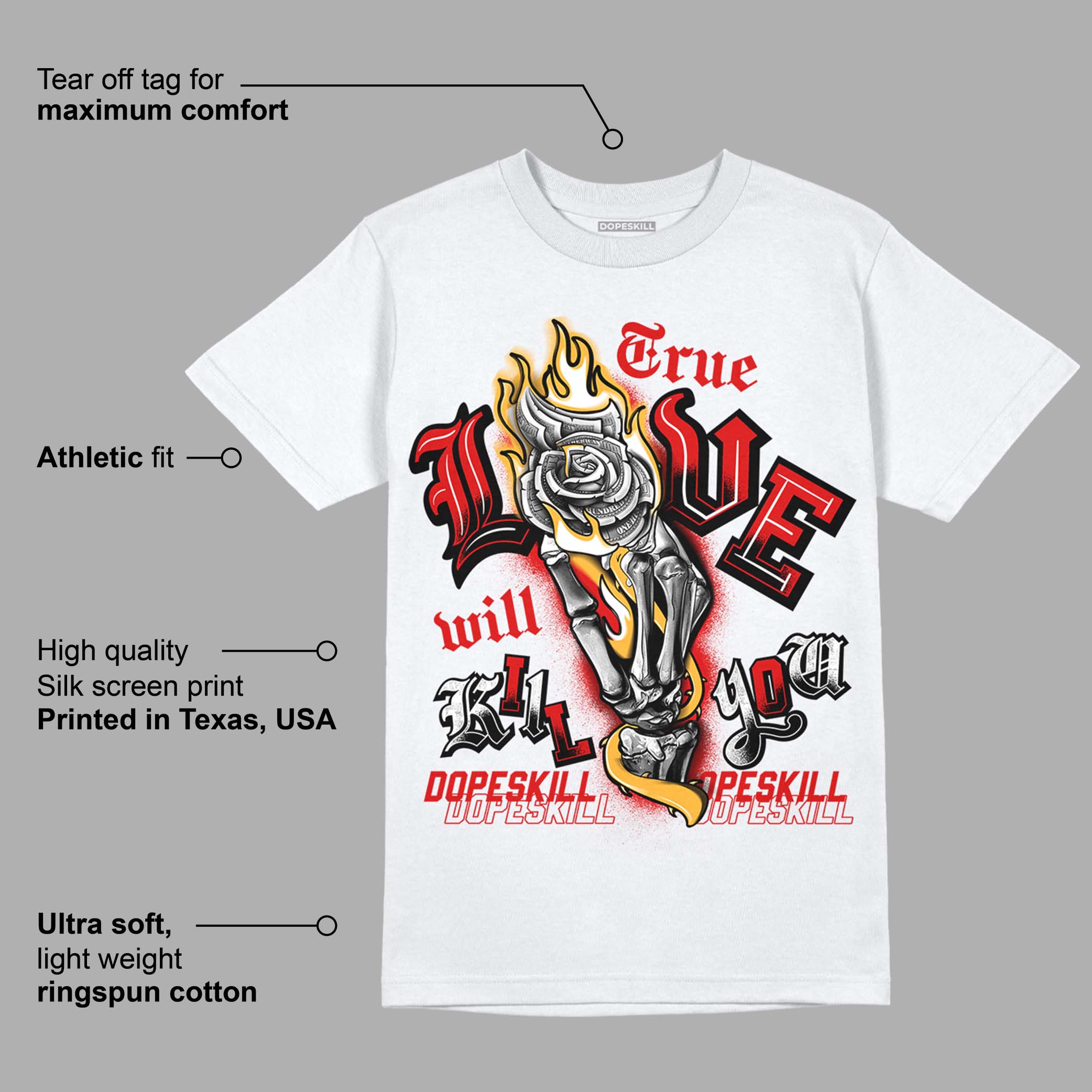 Dunk Low Gym Red superstreetwear T-Shirt True Love Will Kill You Graphic