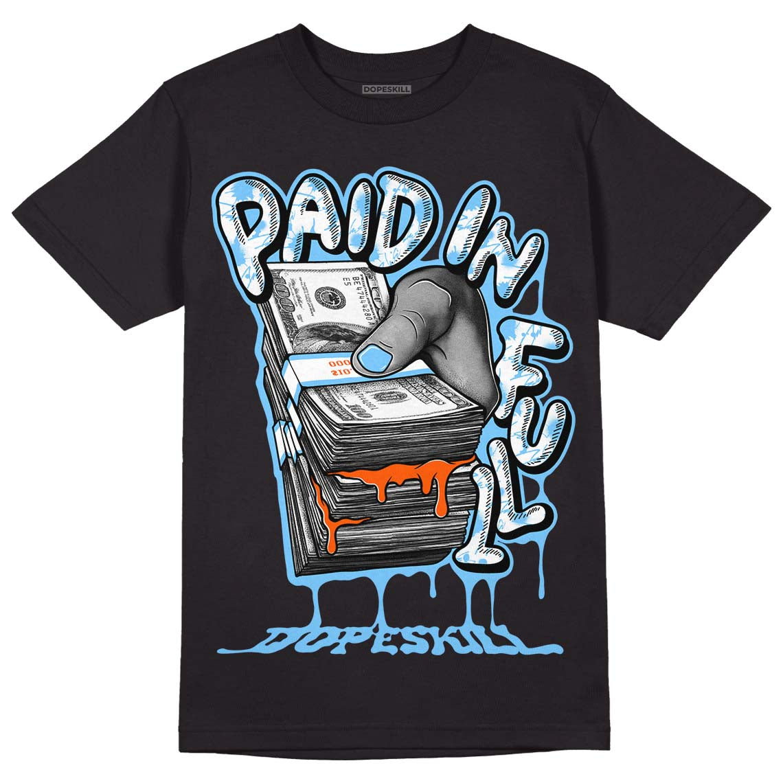 Dunk Low Futura University Blue superstreetwear T-Shirt Paid In Full Graphic